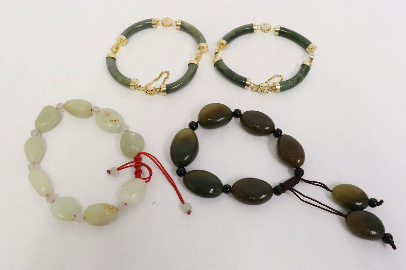 2 jade bracelet & 2 possible jade bead bracelets (1 of 10)