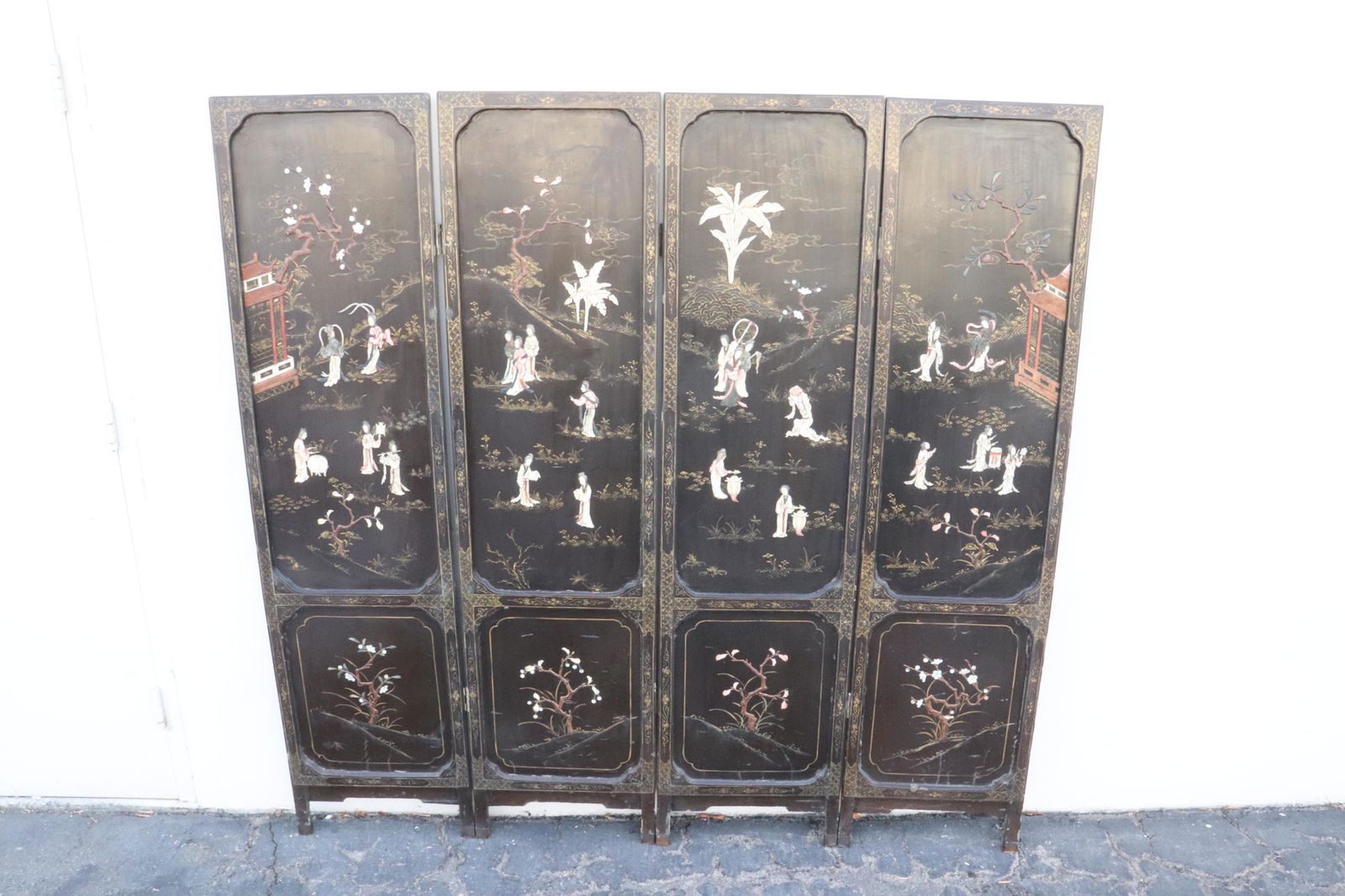 Chinese 4-panel coromandel room divider (1 of 12)
