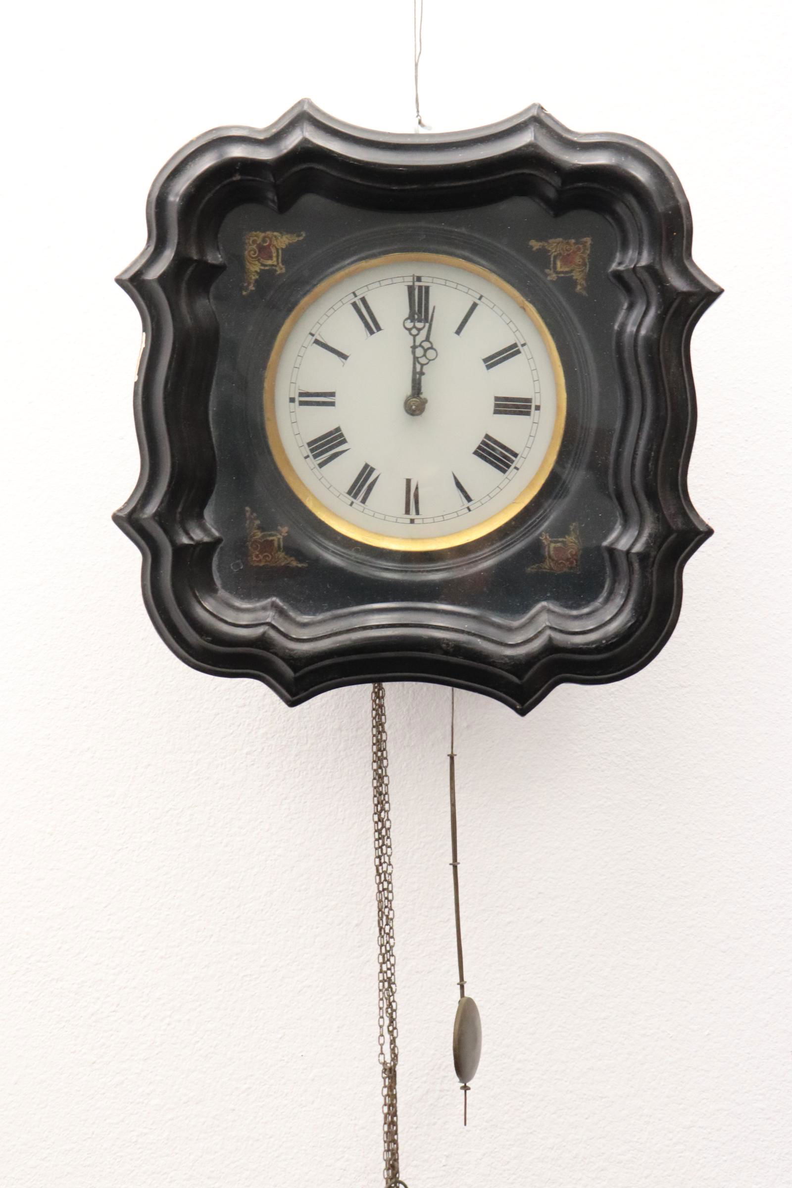 Antique European wood cased wall clock (1 of 10)