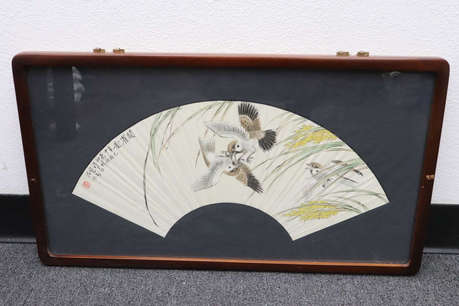 Chinese framed fan painting (1 of 10)