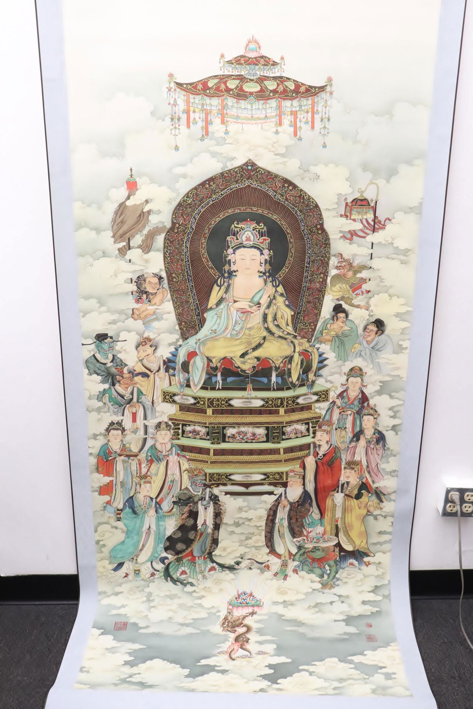 Chinese print scroll of religious subject (1 of 13)