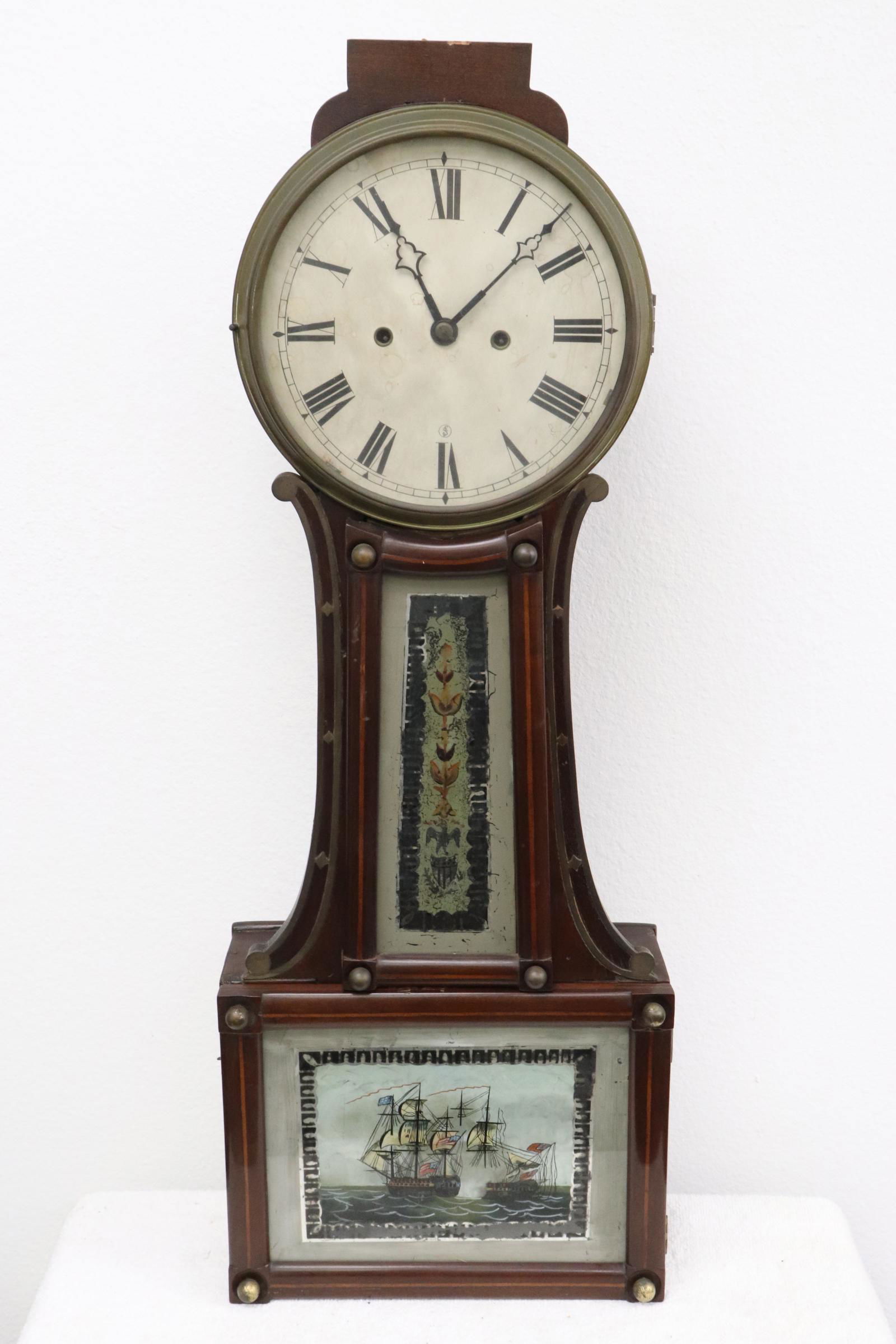 18th/19th c. keywind banjo clock (1 of 11)