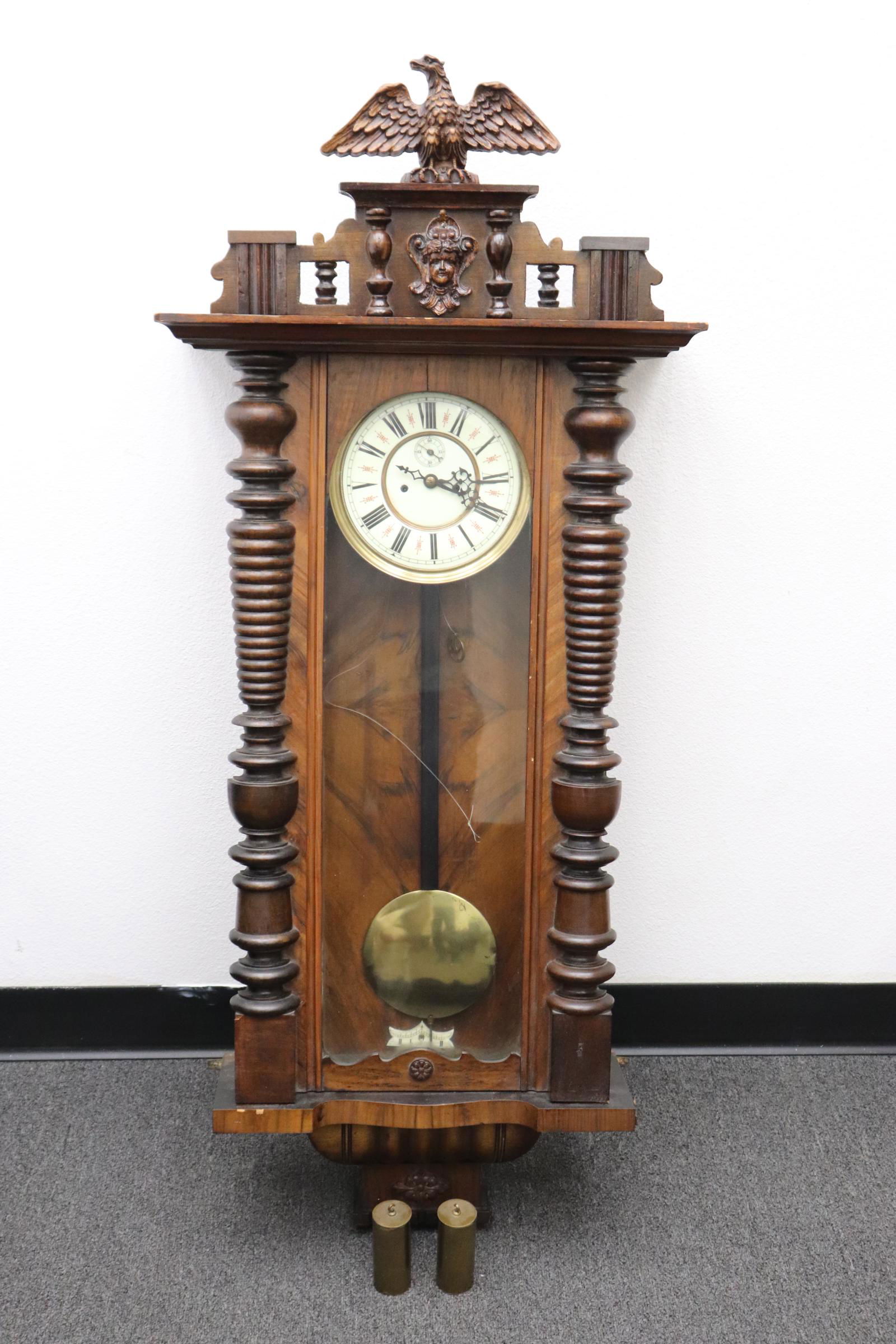 Victorian mahogany cased 2-weight regulator (1 of 10)