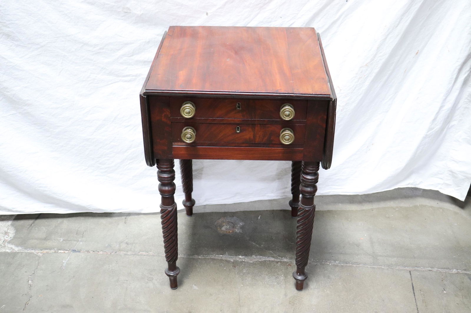 American empire mahogany drop leaf side table (1 of 10)
