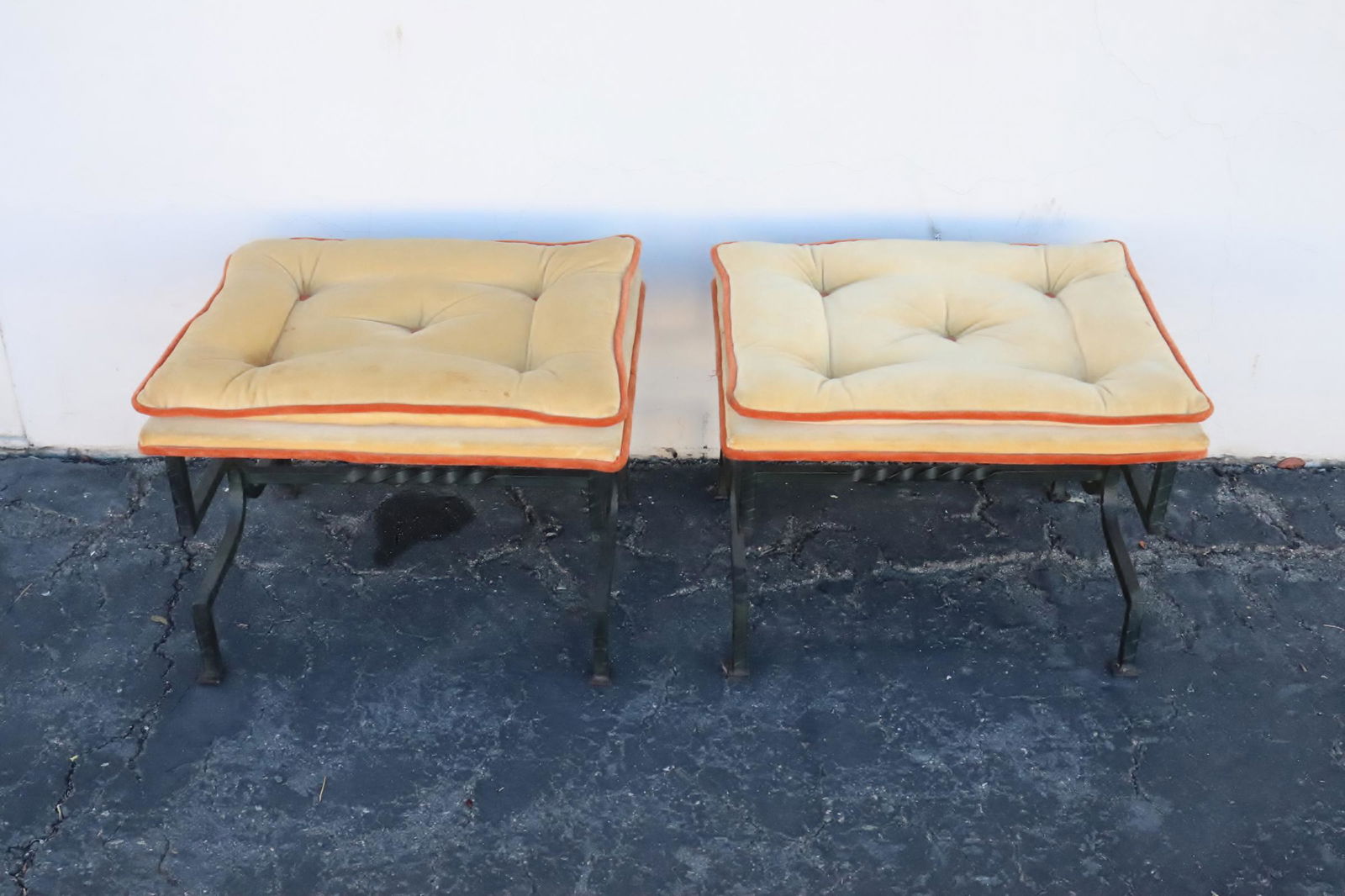 Pair cast iron based stools (1 of 10)