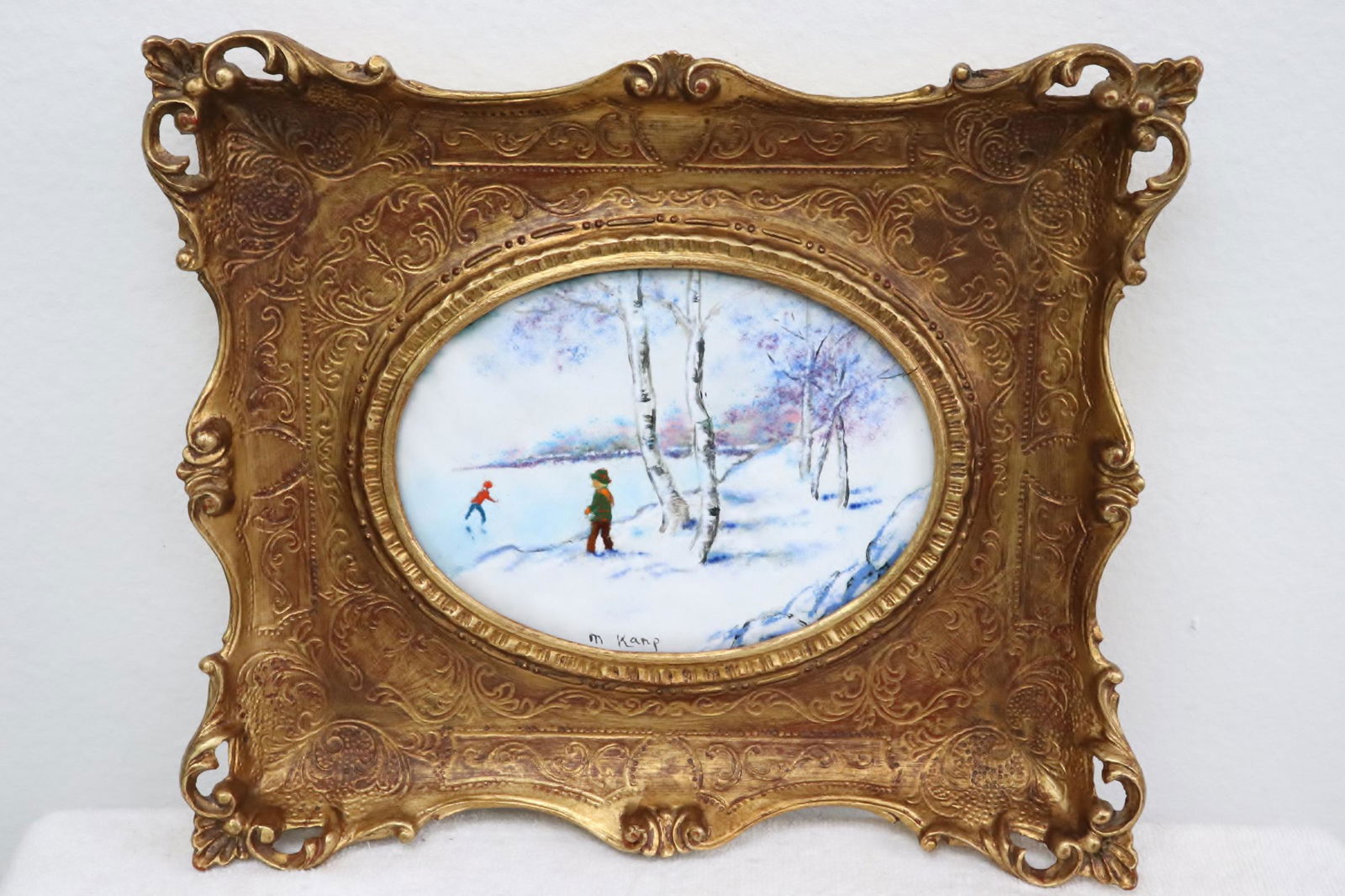 Framed enamel on copper plaque (1 of 9)