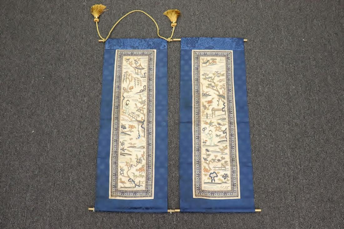 2 Chinese antique embroidery panels (1 of 9)