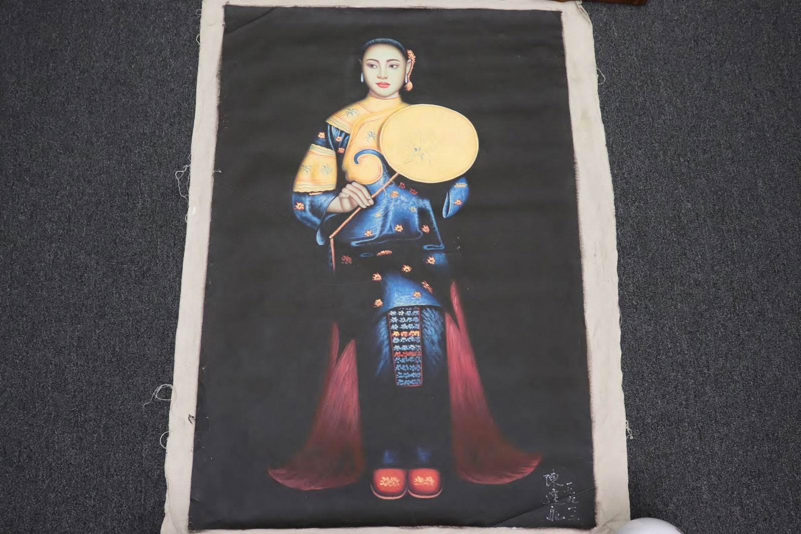 Unframed oil on canvas painting "portrait of girl" (1 of 9)