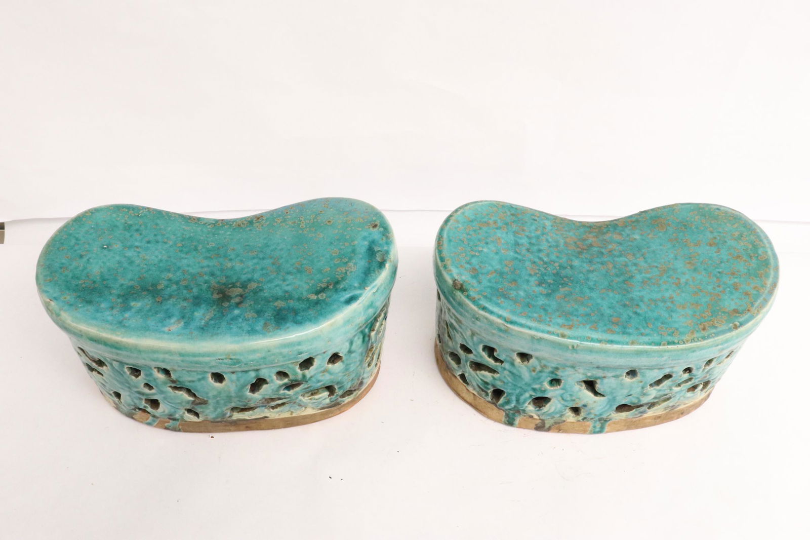 Pair Chinese antique pottery pillows (1 of 11)