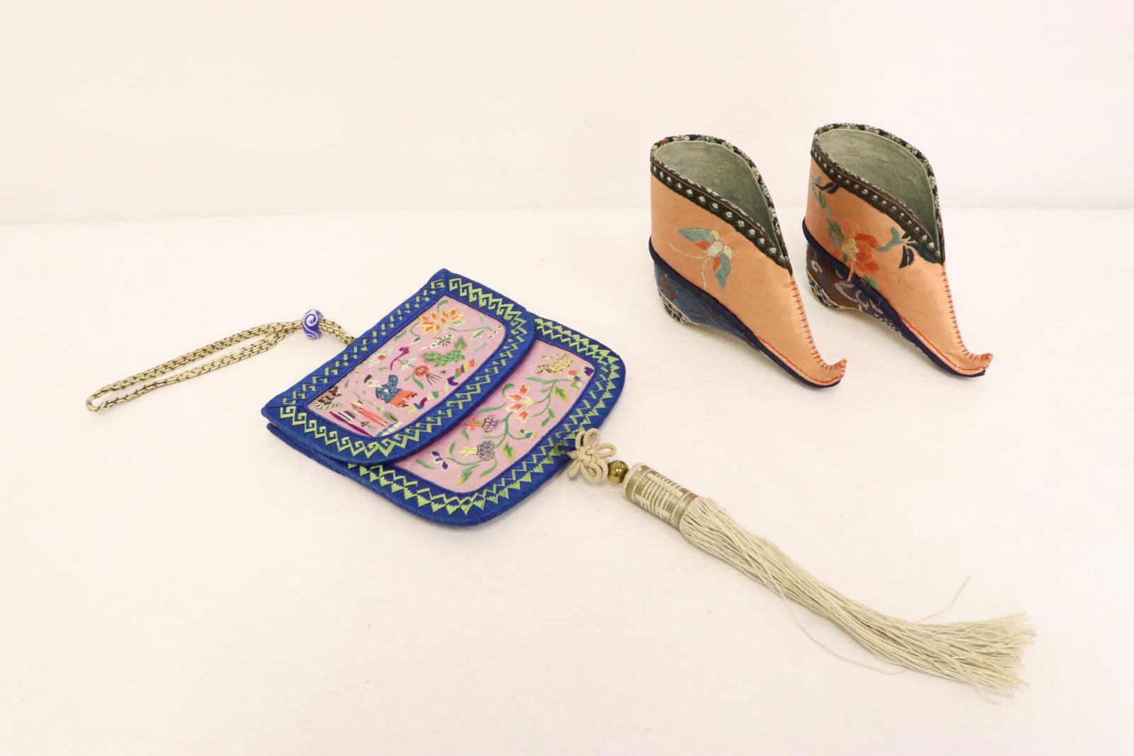 Chinese antique embroidery shoes, & embroidery bag (1 of 10)