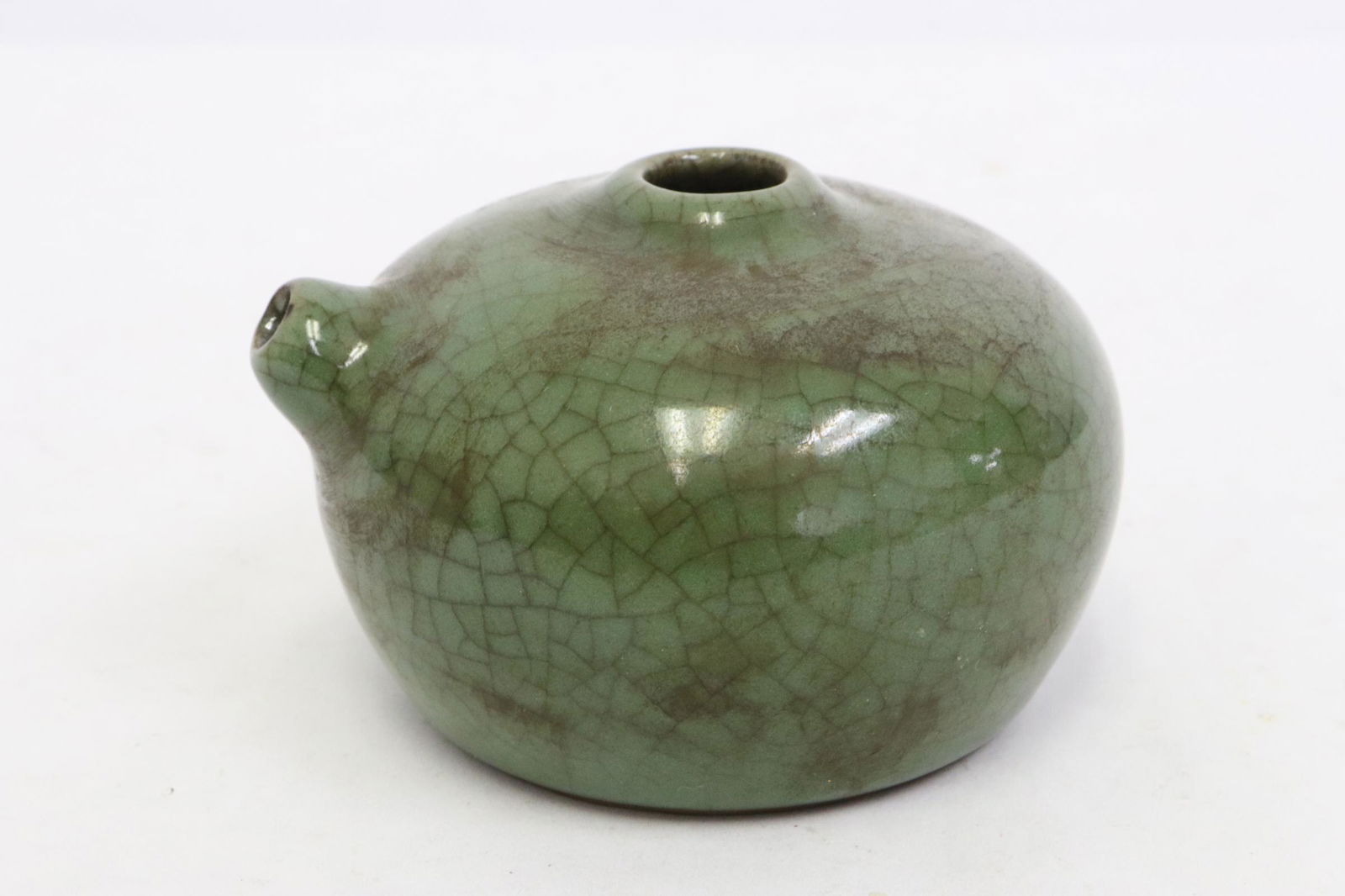 Vintage green glazed crackleware water dripper (1 of 9)