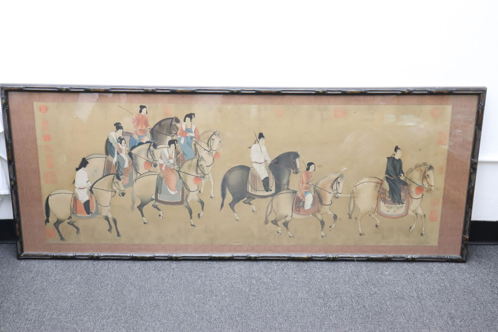 Large Chinese framed watercolor on paper panel (1 of 11)
