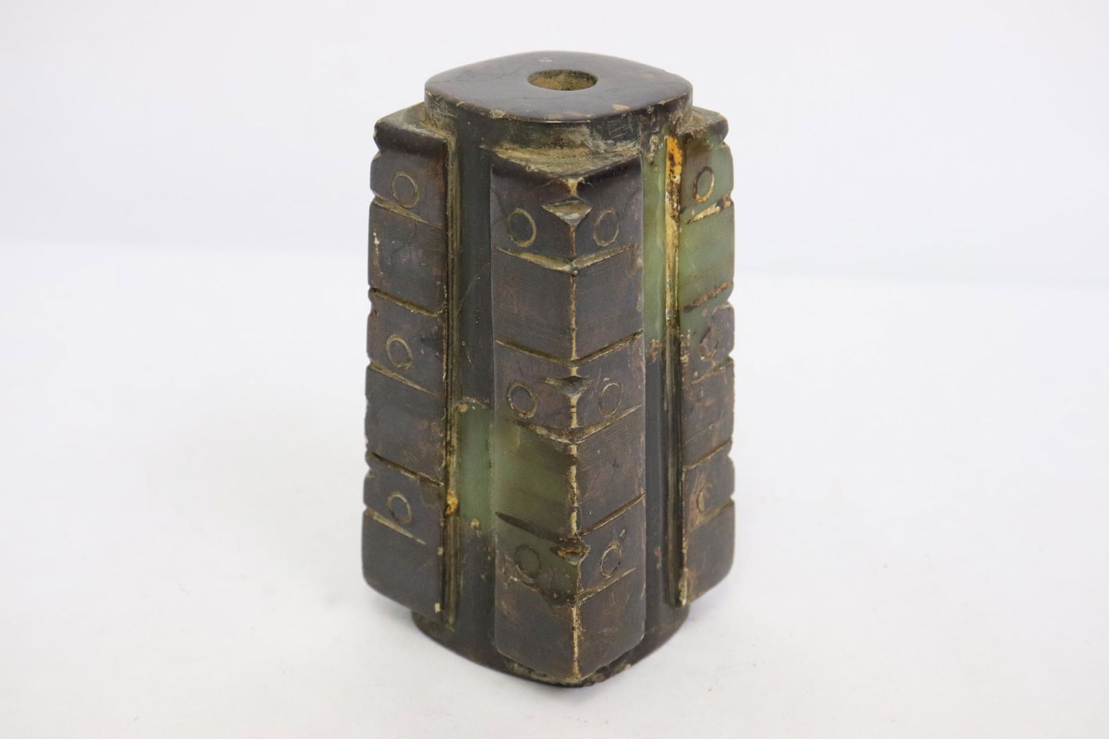 Chinese jade like stone carved cong (1 of 11)