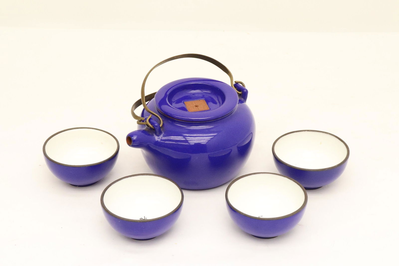 5 piece green glazed Yixing tea set (1 of 10)