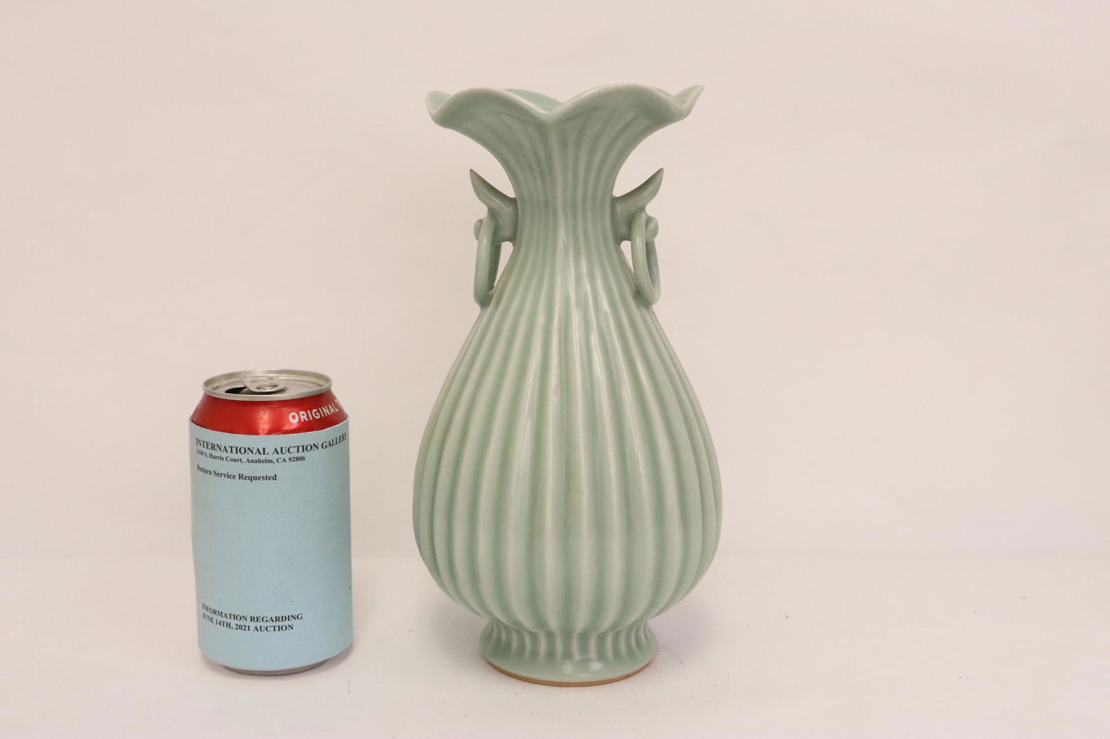 A green glazed melon shaped jar (1 of 10)