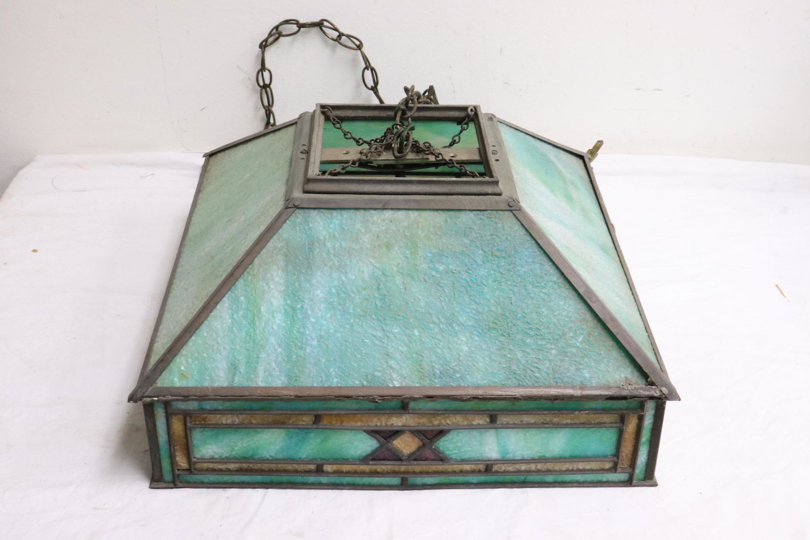 A leaded glass ceiling lamp (1 of 9)