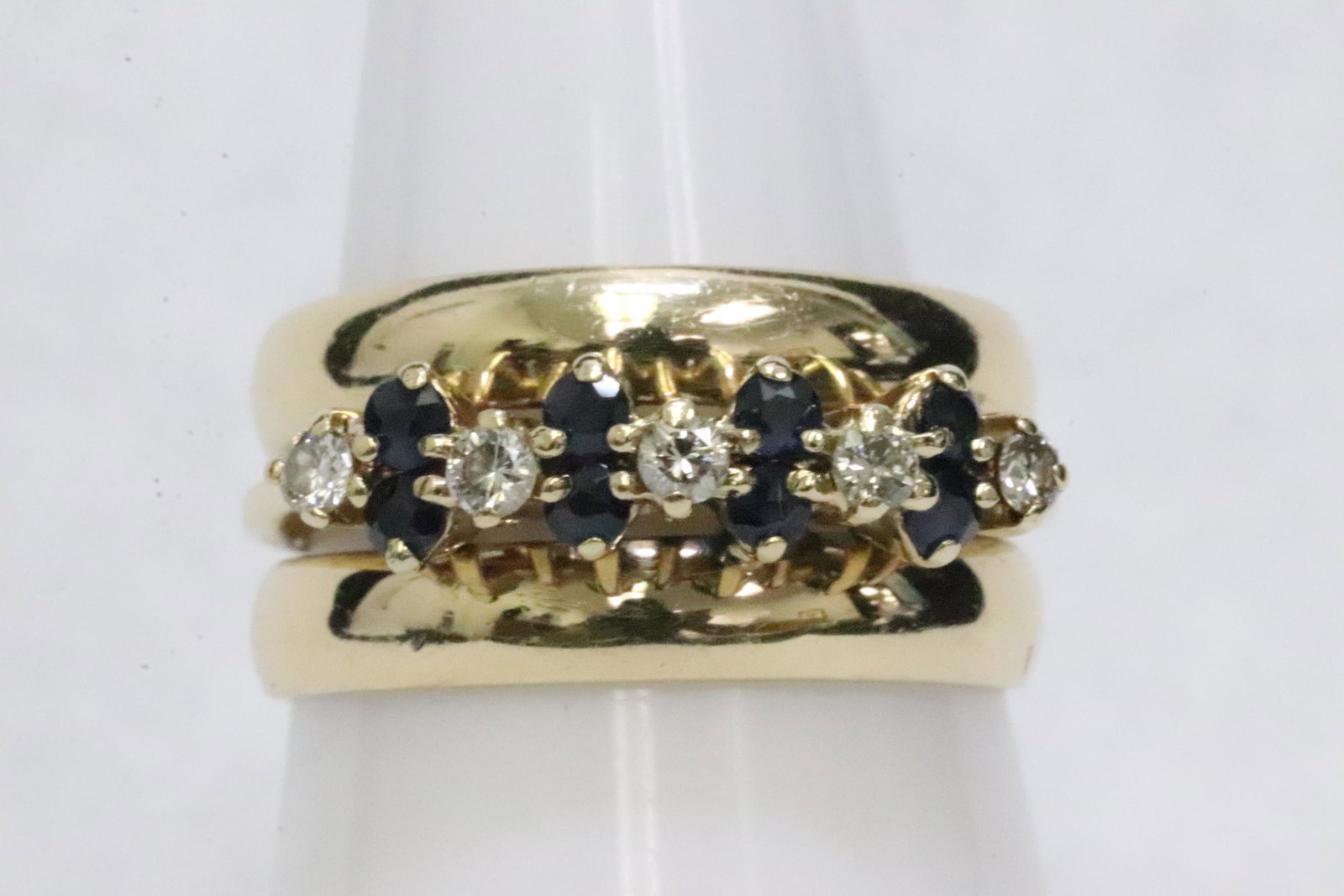 14K Y/G sapphire diamond ring (1 of 10)