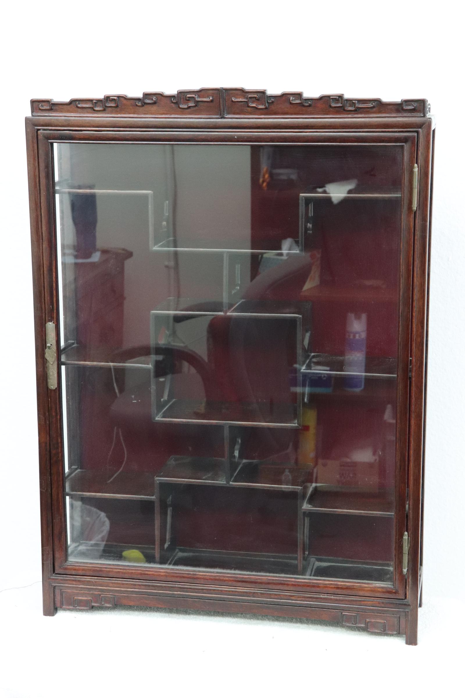 Chinese rosewood wall hanging display case (1 of 9)