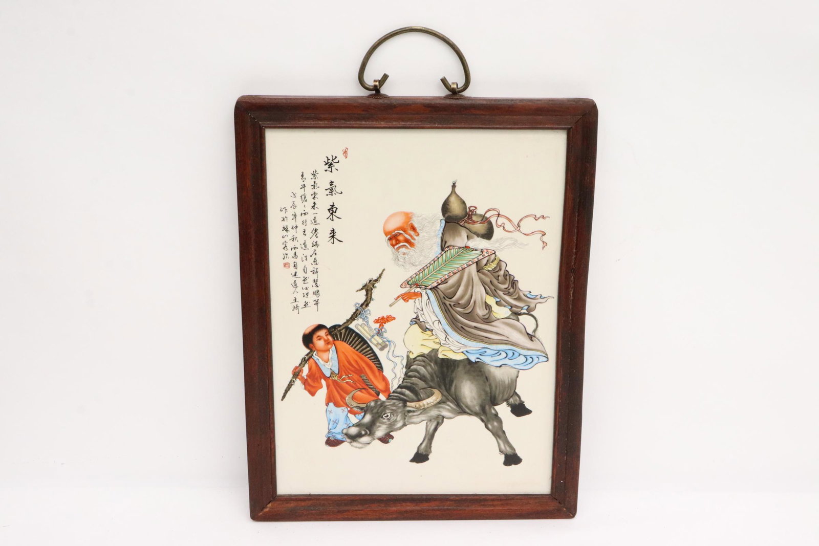 Chinese framed porcelain plaque (1 of 7)