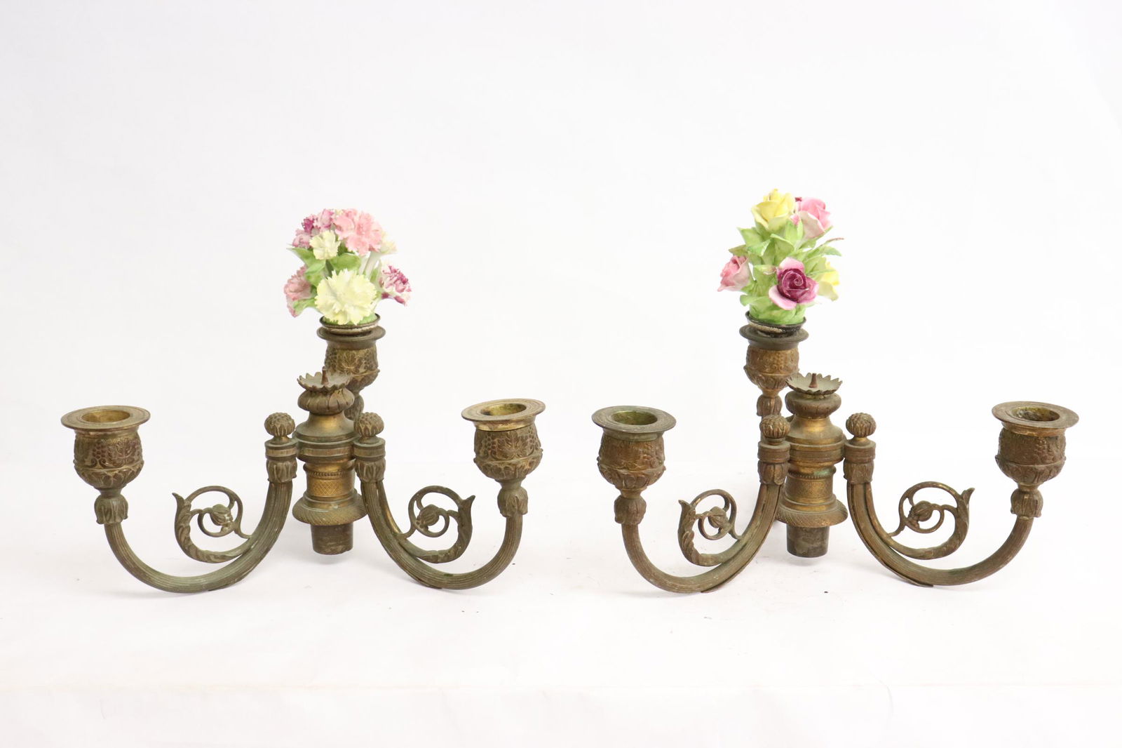 2 antique bronze candle holders (1 of 12)