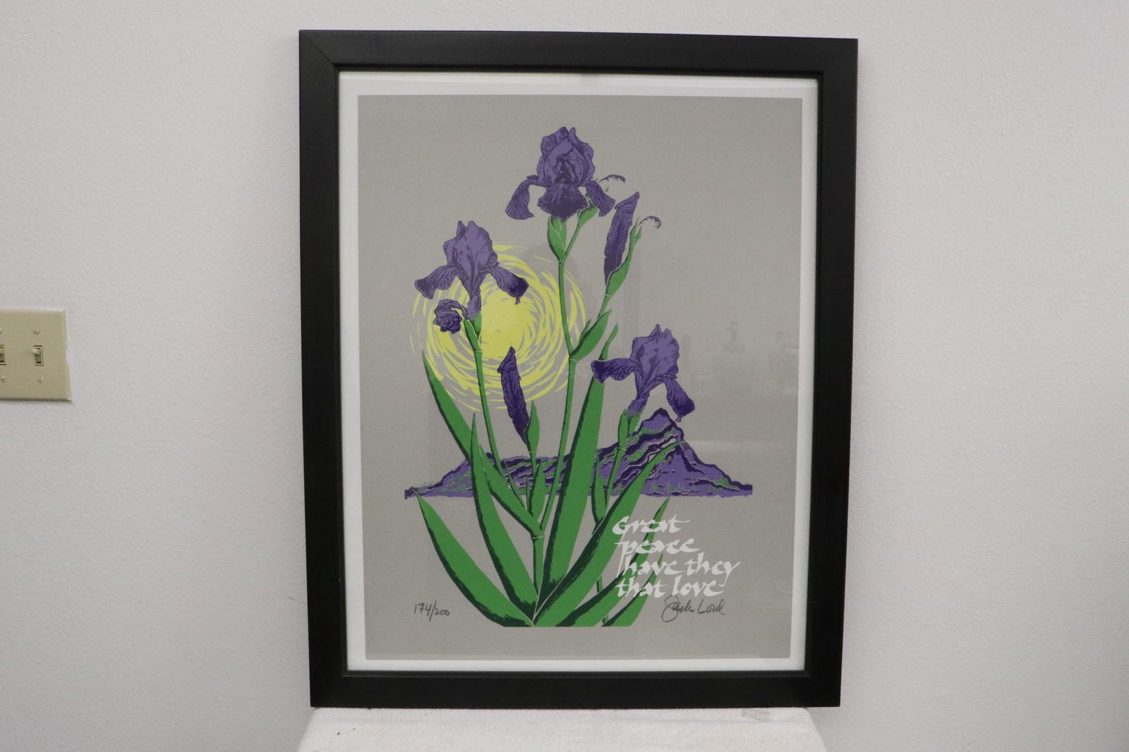 A framed Jack Lord lithography, signed (1 of 9)