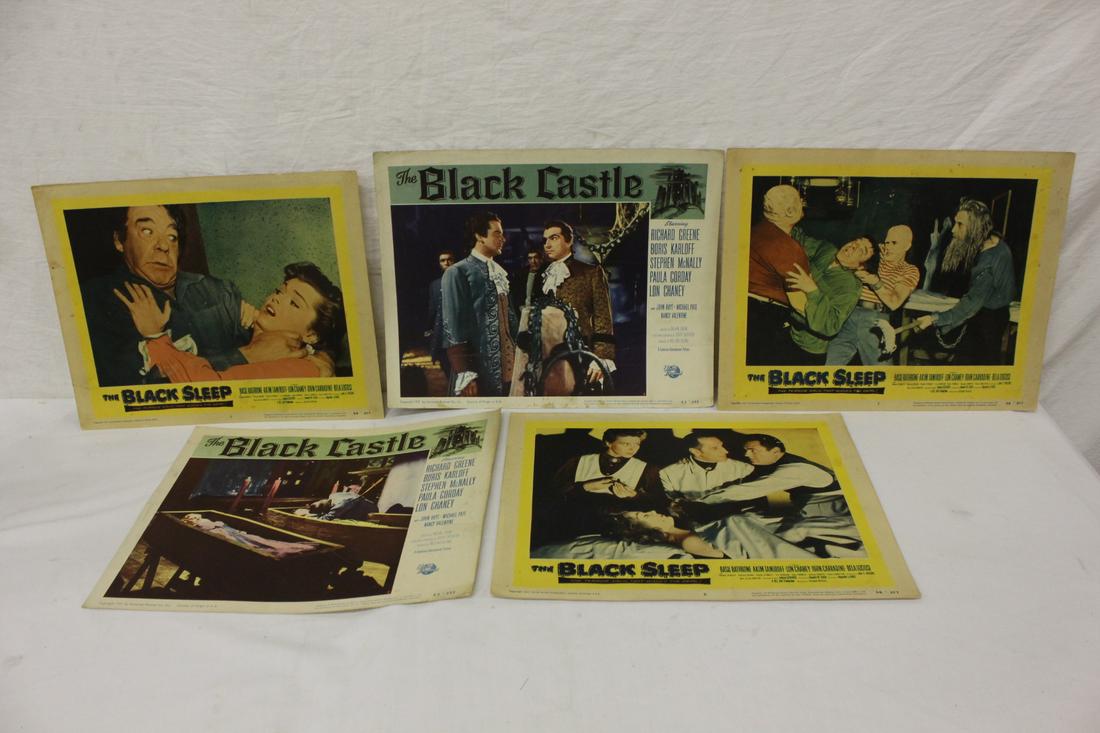 5 vintage movie lobby cards: 5 vintage movie lobby cards; 3 "the black sheep" and 2 "black castle", 11"x14" each
