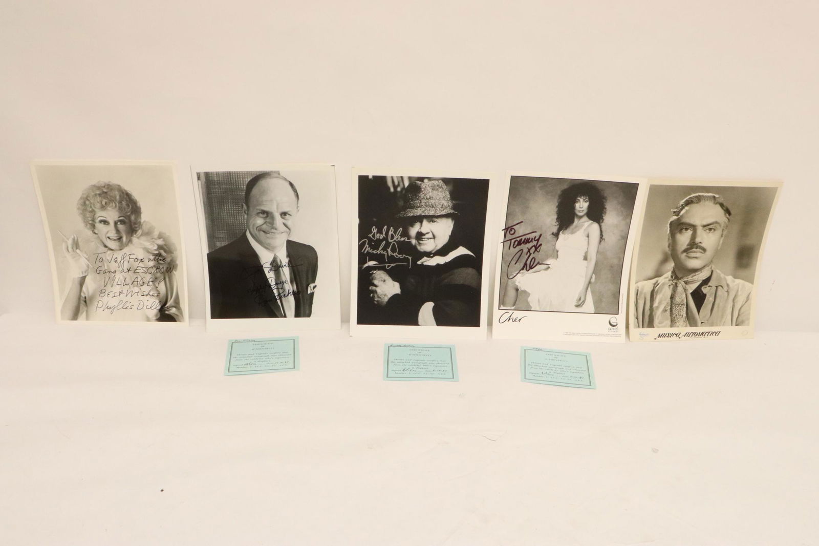 5 movie star signed photos, some w/ authentication (1 of 10)