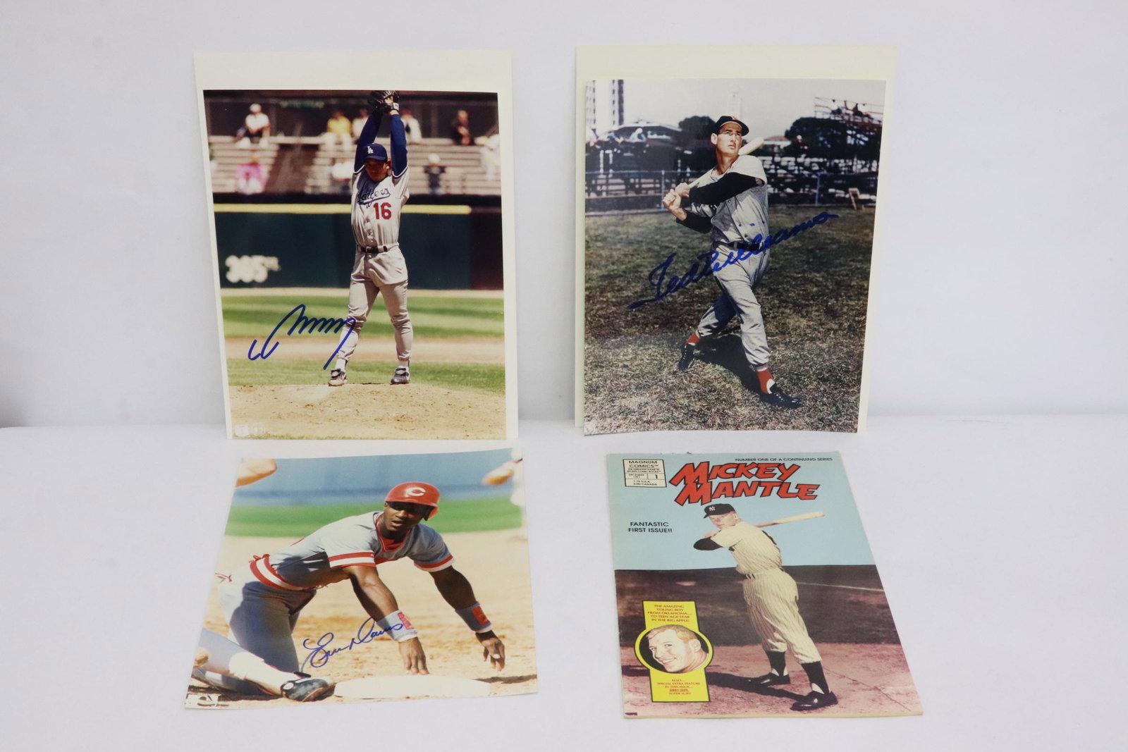 3 signed baseball player photos, &  baseball magazine (1 of 10)