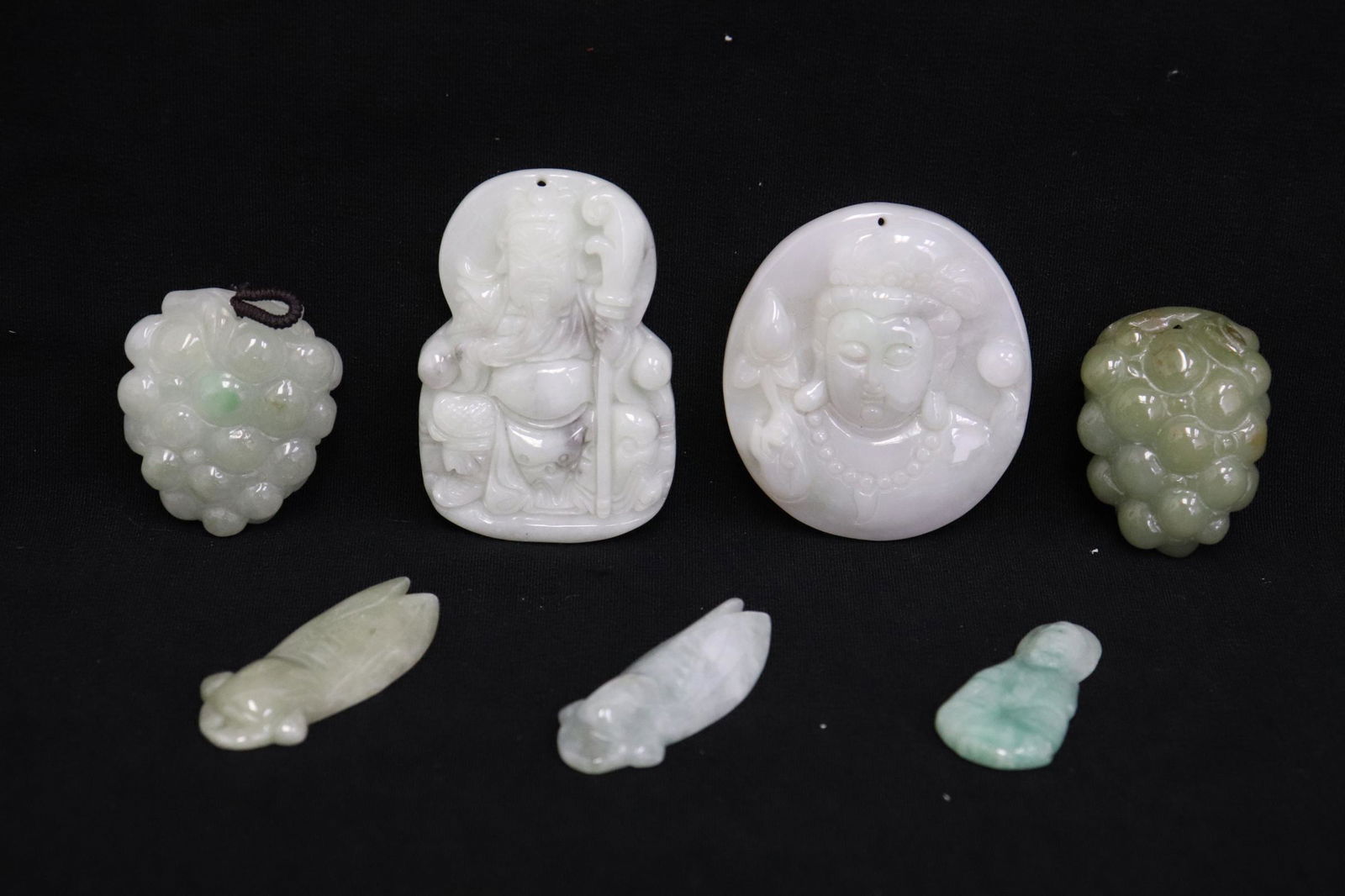 7 jadeite like stone carved ornaments (1 of 10)