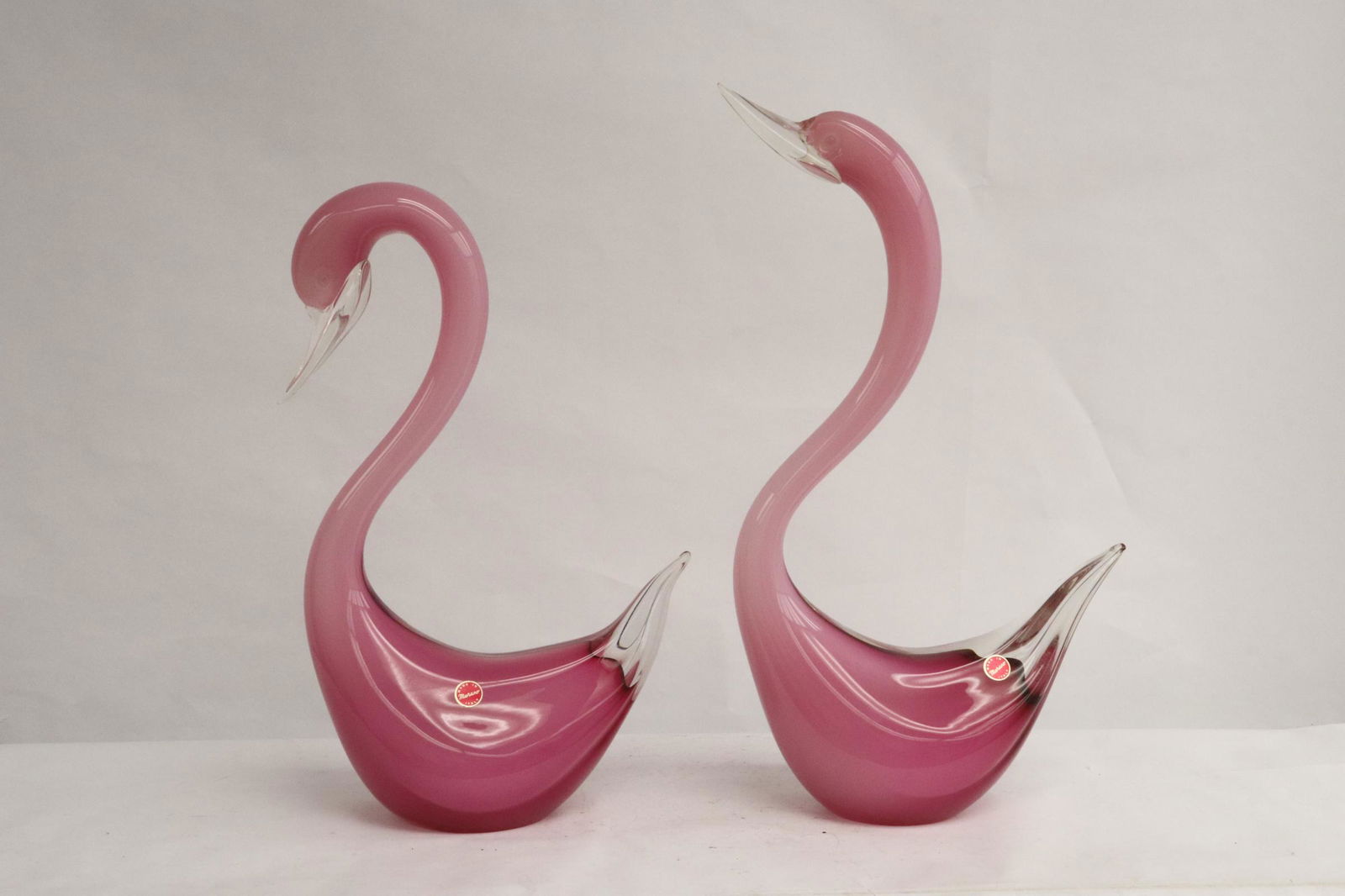 Pair murano style glass swans (1 of 10)
