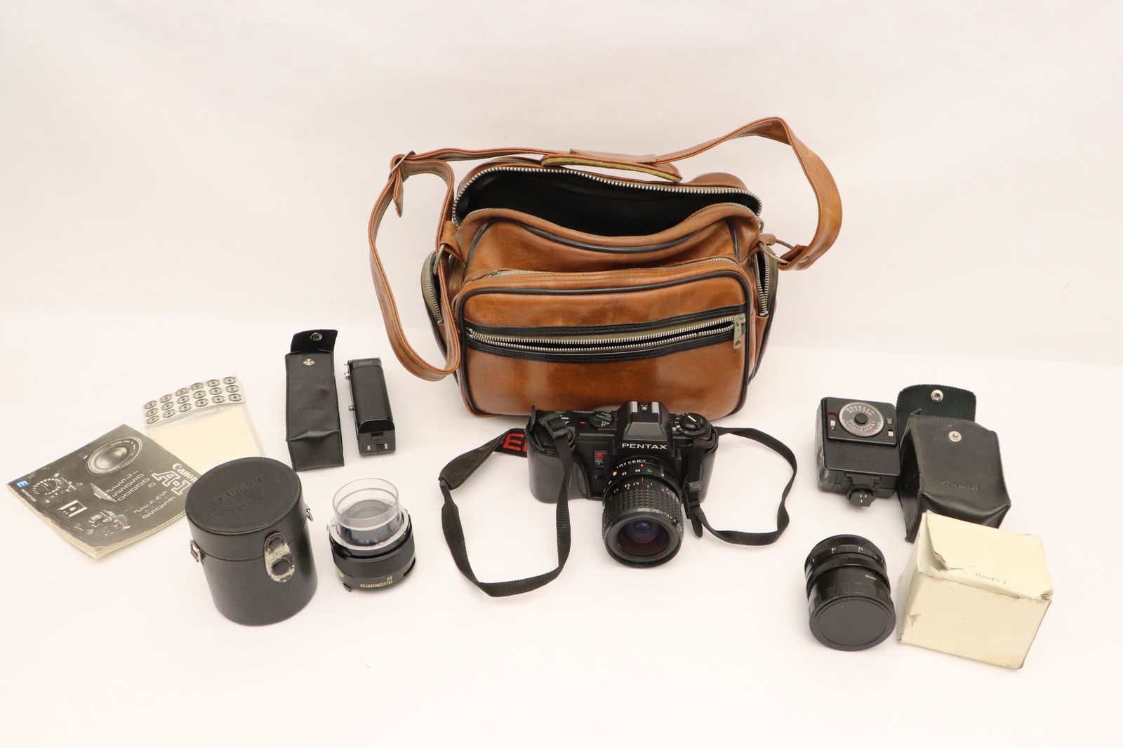 Pentax A3000 camera with 3 lenses, & flash light (1 of 15)