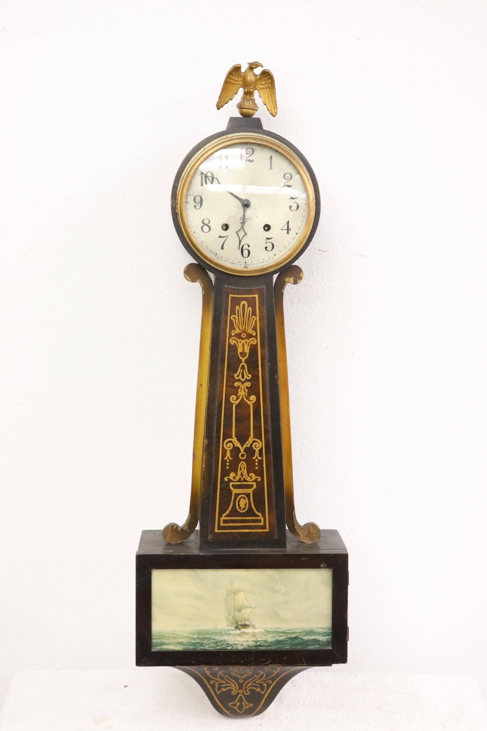 19th century American banjo clock by Gilbert (1 of 9)