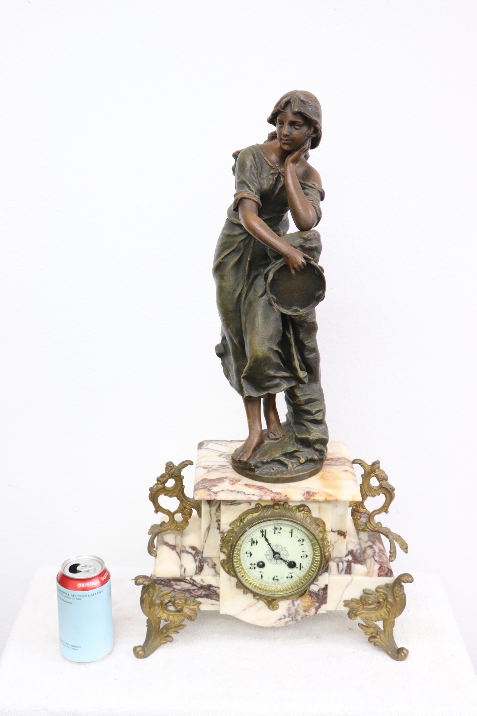 Antique French marble based clock (1 of 11)
