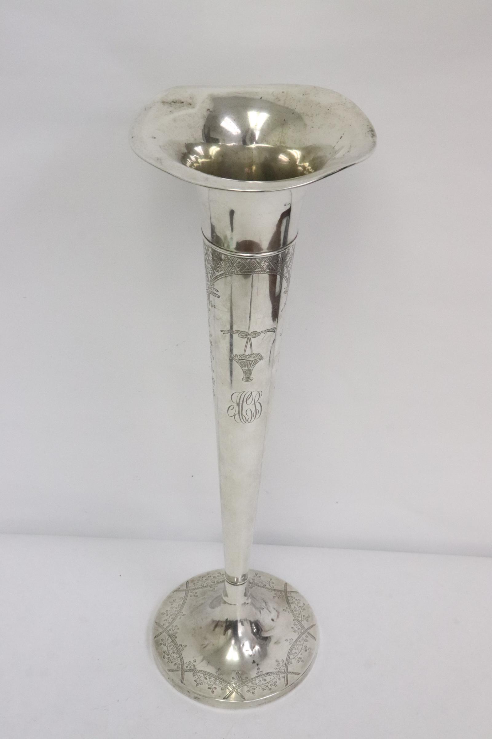 sterling trumpet vase by Shreve Crump & Low co. (1 of 11)