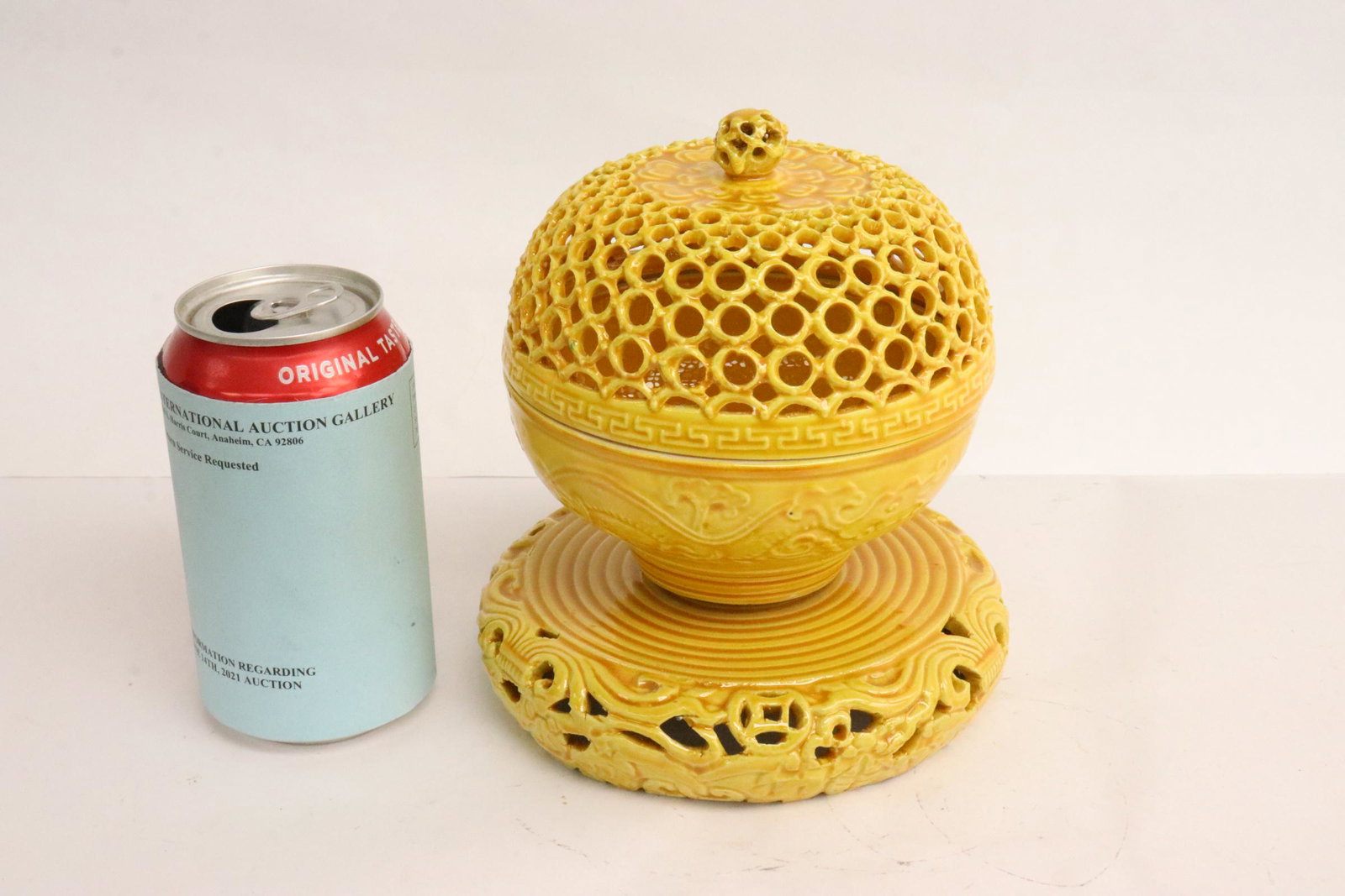 Chinese porcelain covered censer on porcelain stand (1 of 10)