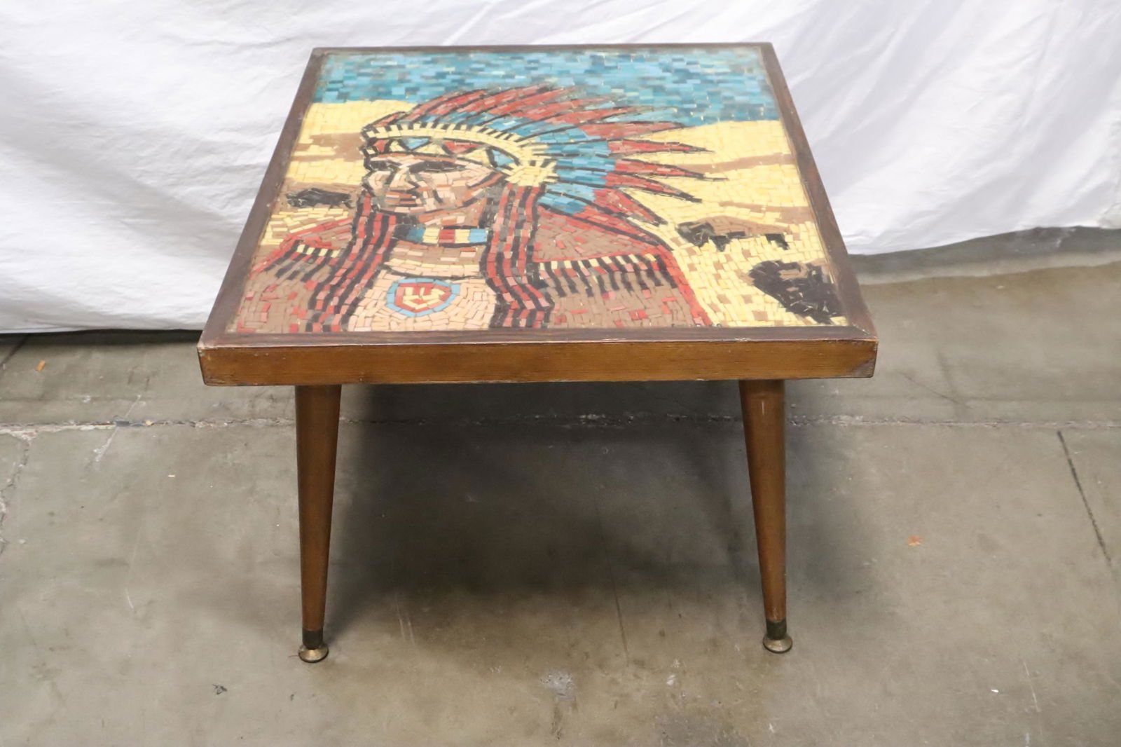 A beautiful teakwood table with Mosaic tile top (1 of 10)
