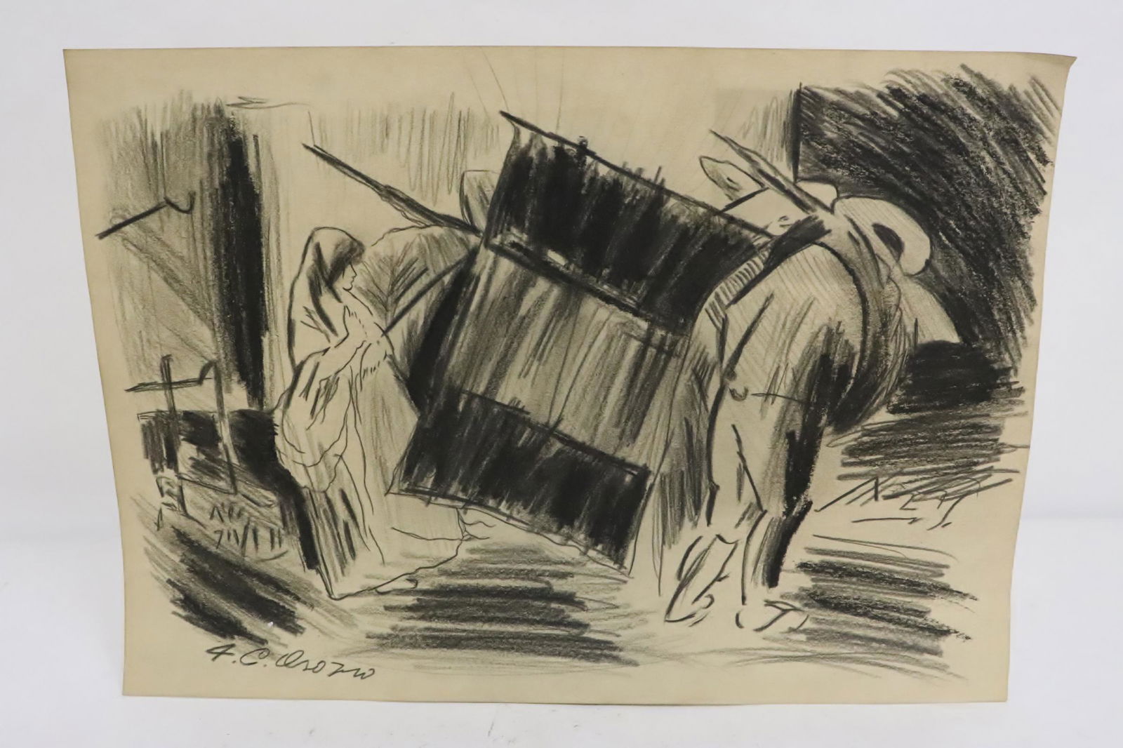 Pen/ pencil on paper, signed J. C. Orozco (1 of 8)