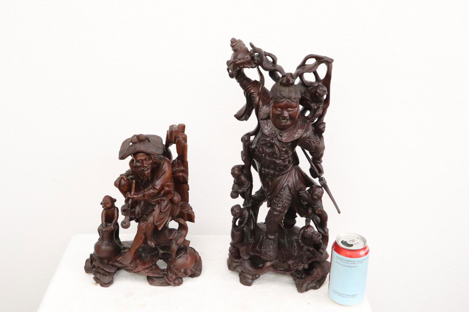2 Chinese antique wood carved figures (1 of 9)
