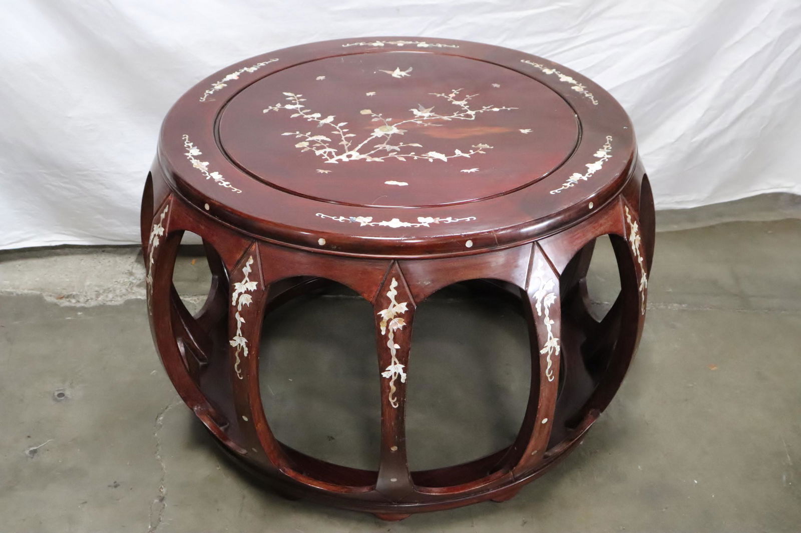 Chinese rosewood low table w/ mother of pearl inlaid (1 of 8)