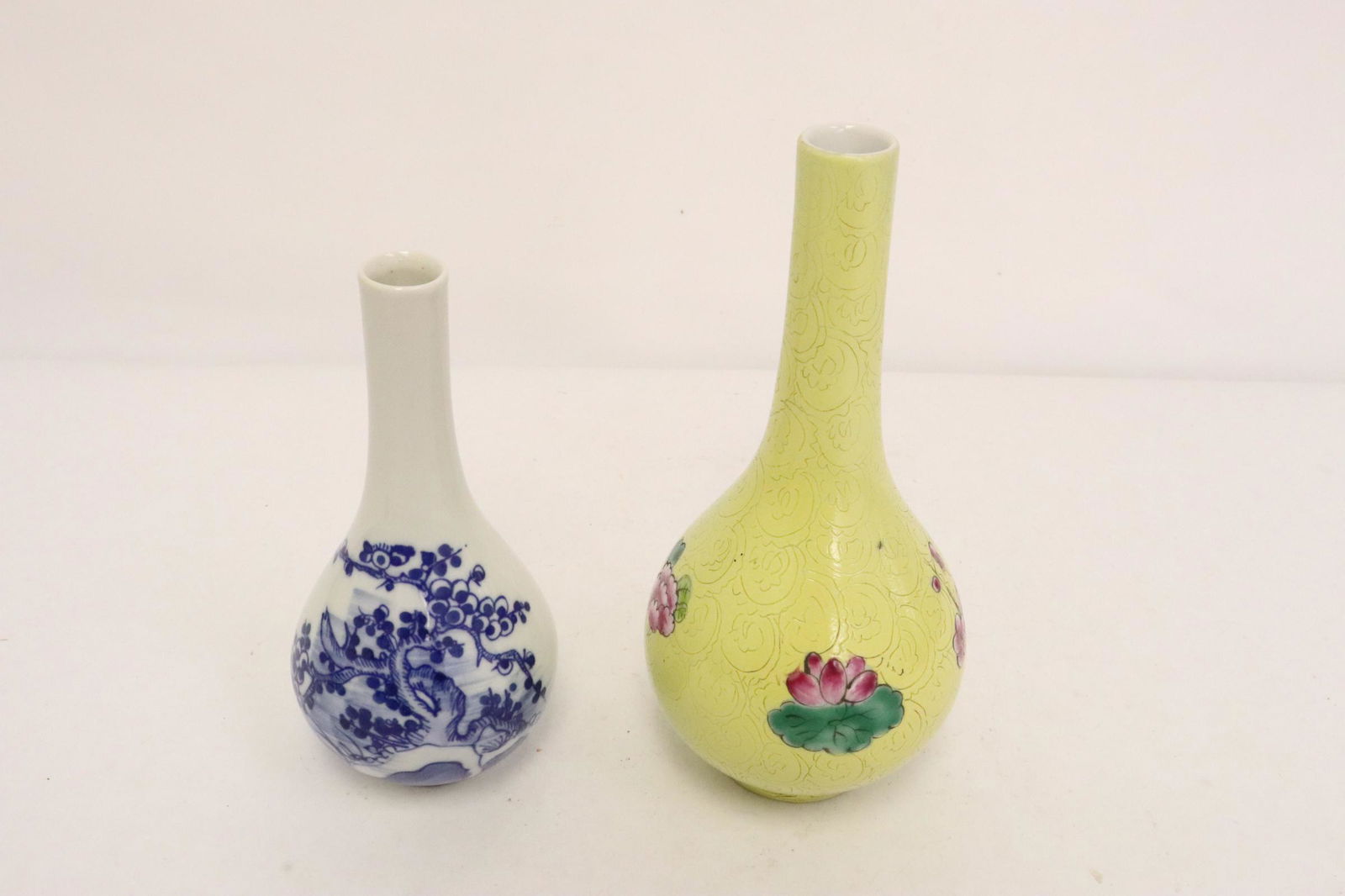 a famille rose vase and a small blue and white vase (1 of 10)