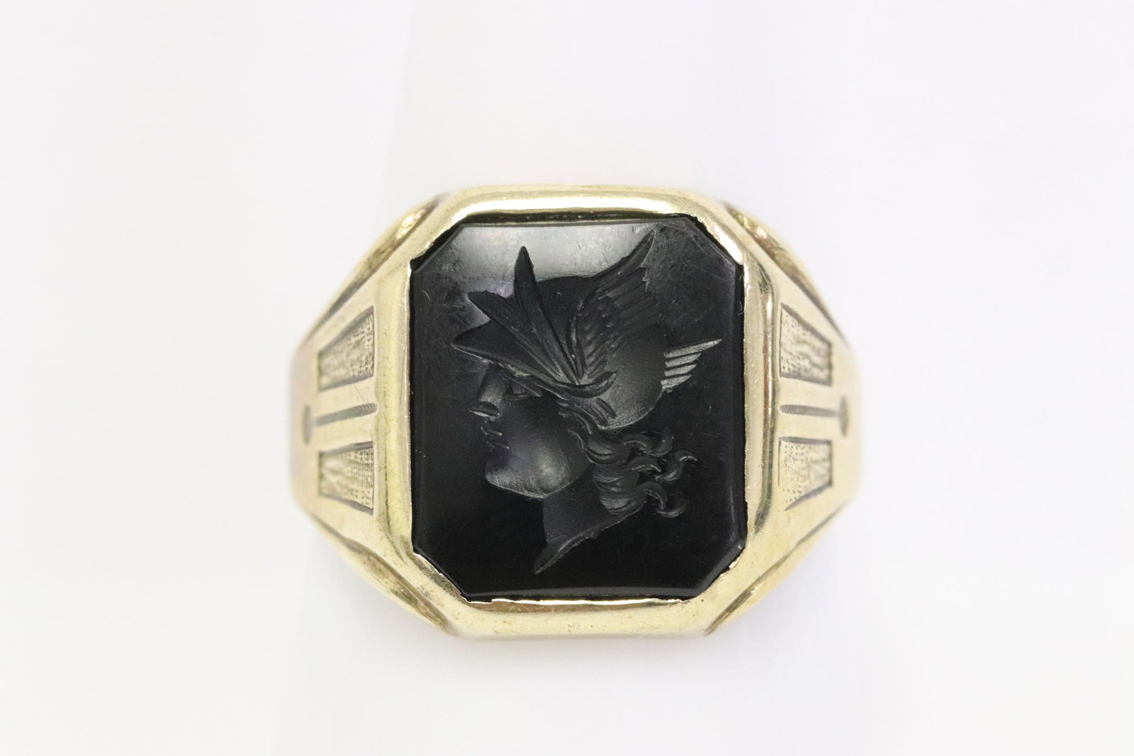 10K ring with black onyx intaglio (1 of 9)