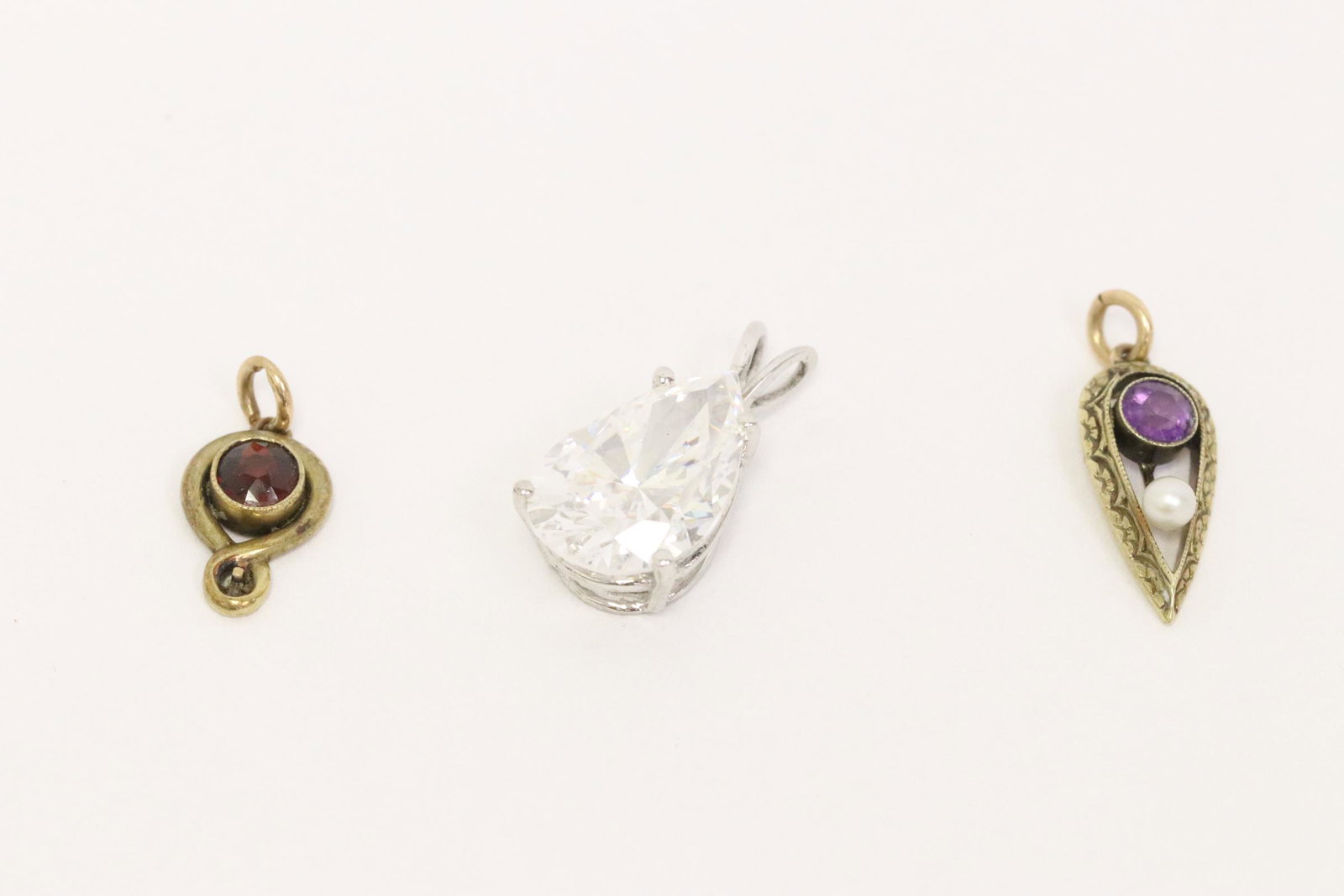2 Victorian 14K pendant, and a 14K pendant w/ cz (1 of 10)