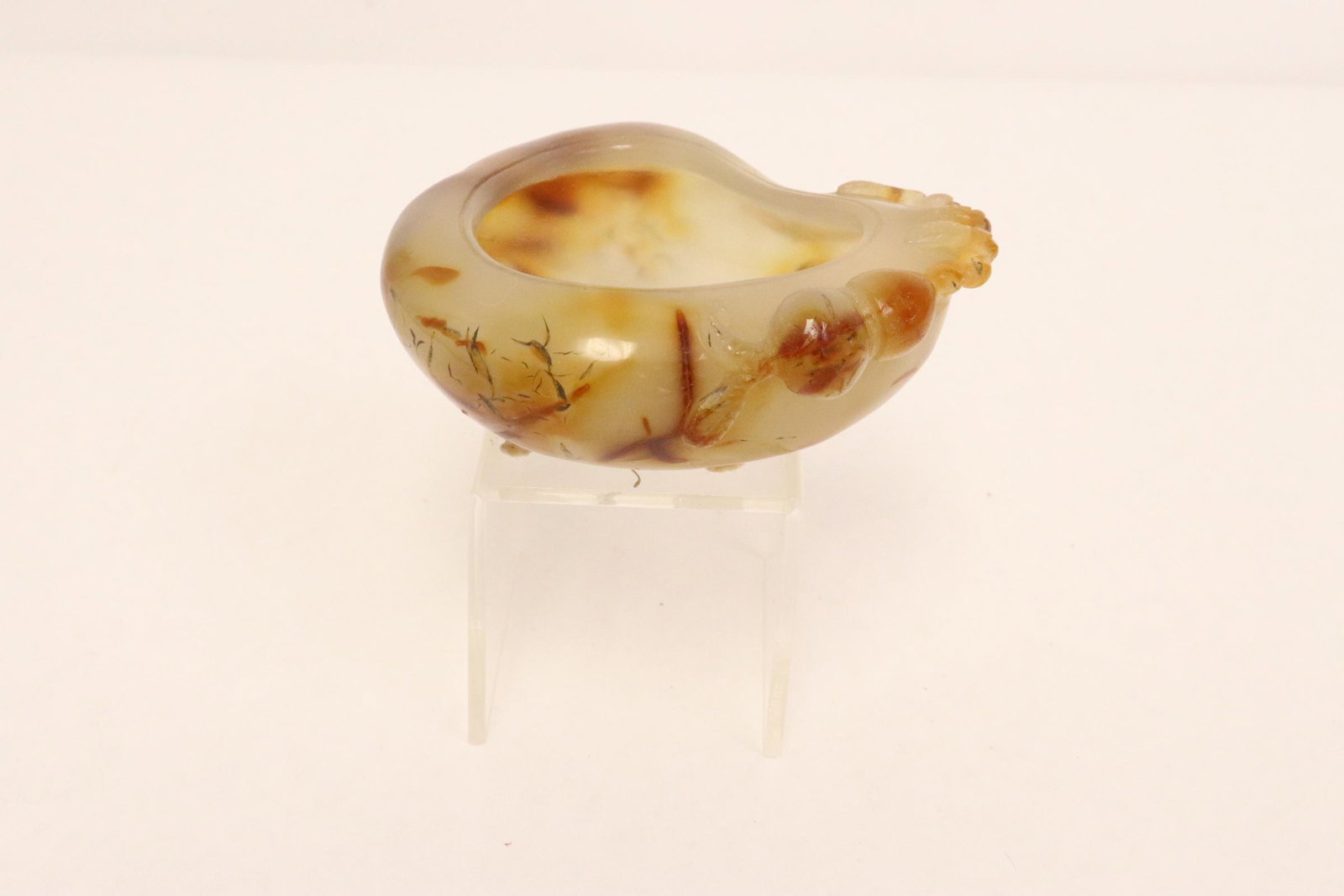 Chinese vintage agate carved brush wash (1 of 11)