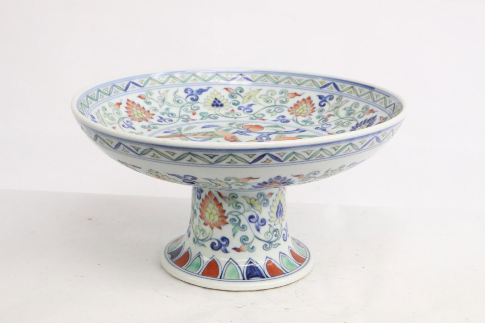 Beautiful famille rose large stem plate (1 of 10)