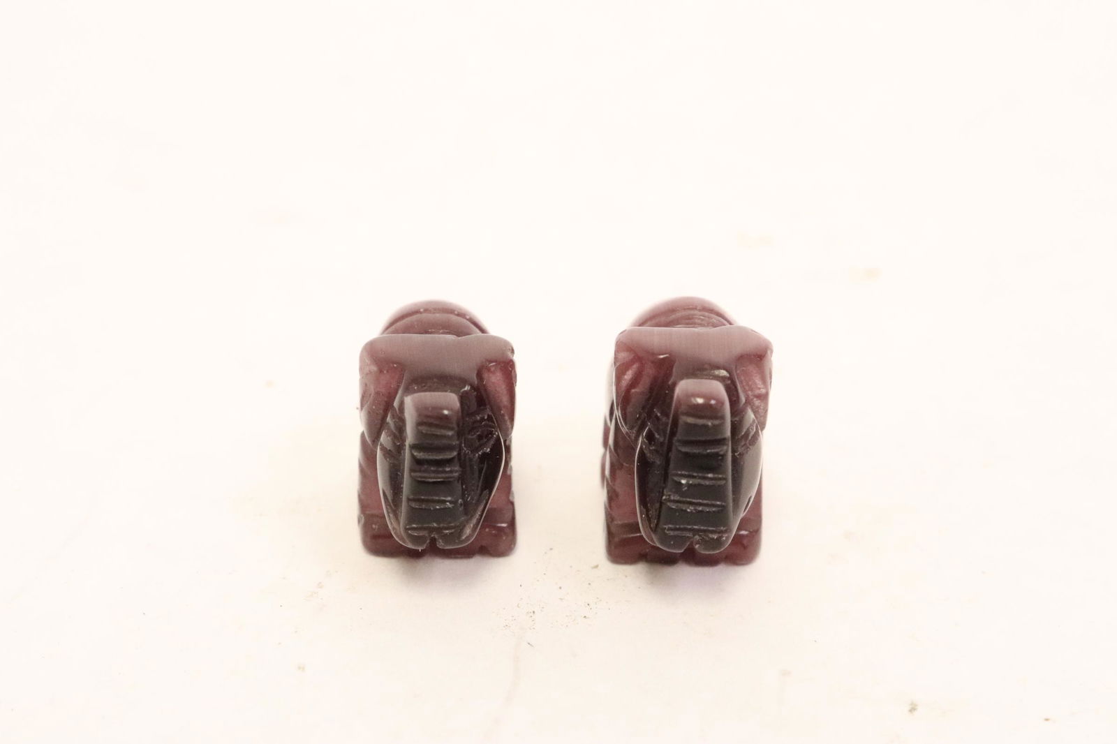 2 tourmaline stone carved elephant (1 of 9)