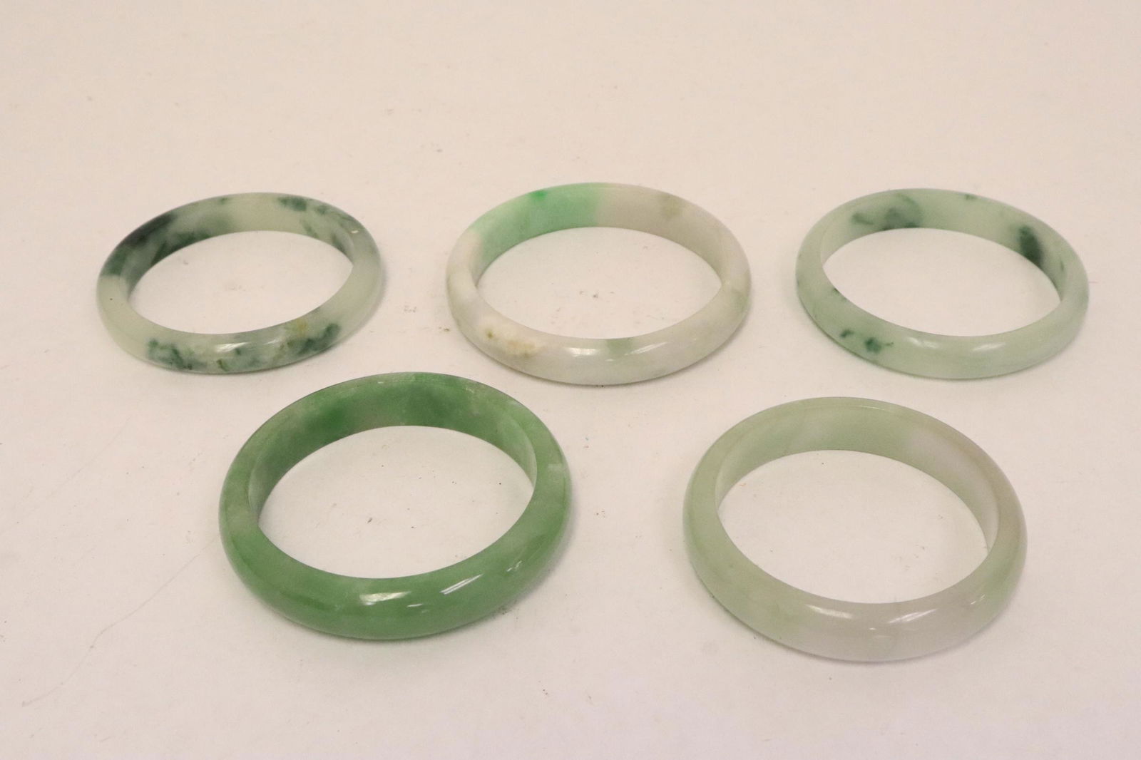 5 jadeite like stone bangles (1 of 10)
