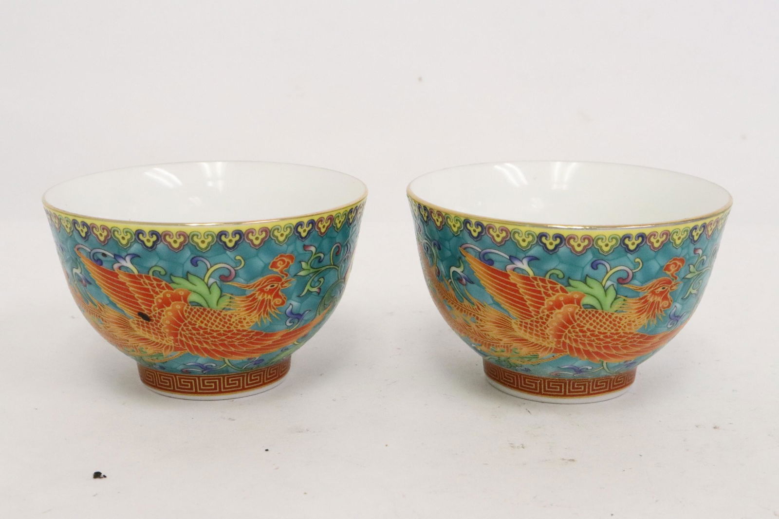 2 beautiful famille rose tea cups (1 of 8)