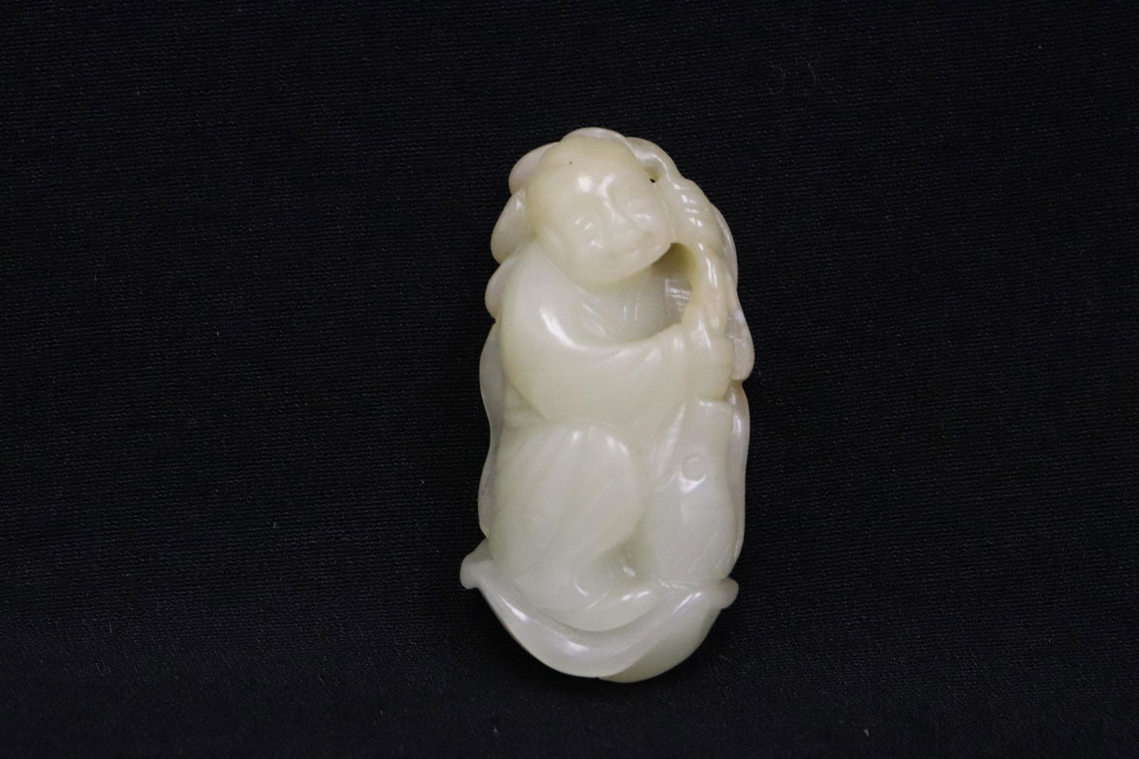 Chinese white jade carved figure (1 of 9)