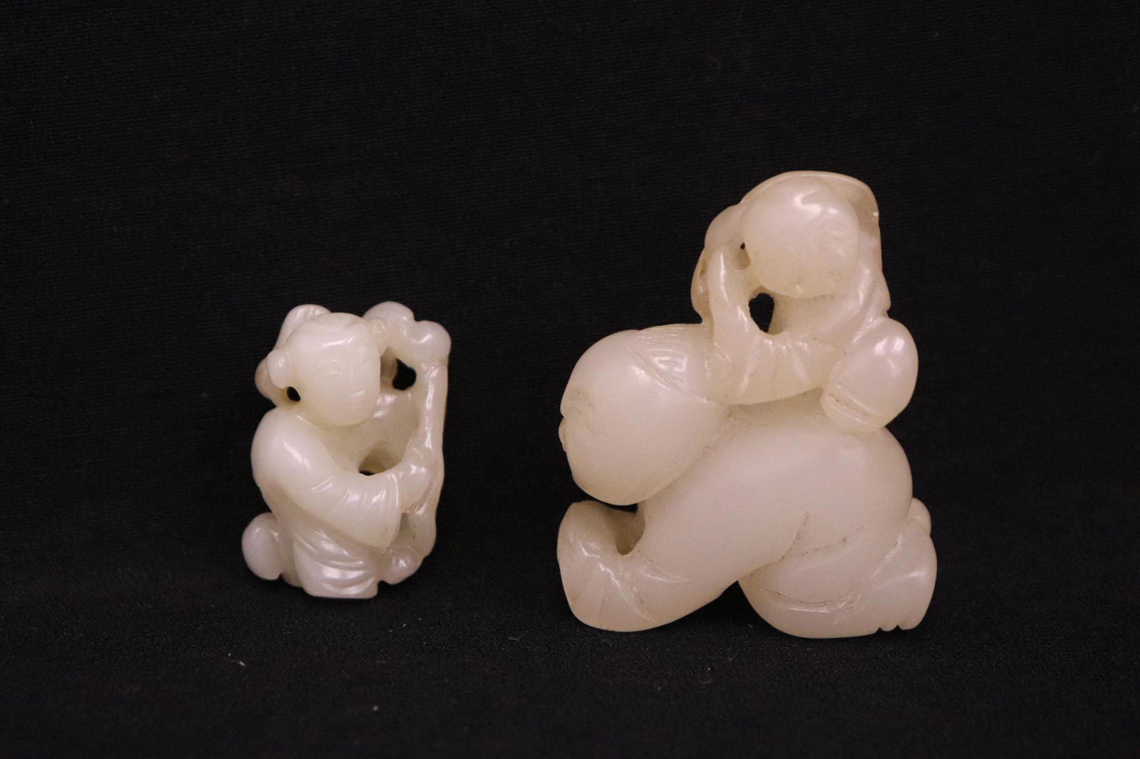 2 Chinese white jade carved figures (1 of 10)