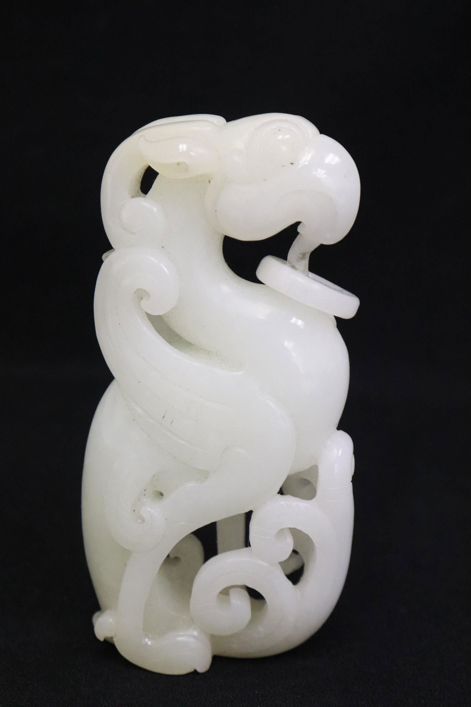 Fine Chinese white jade carved goat (1 of 10)